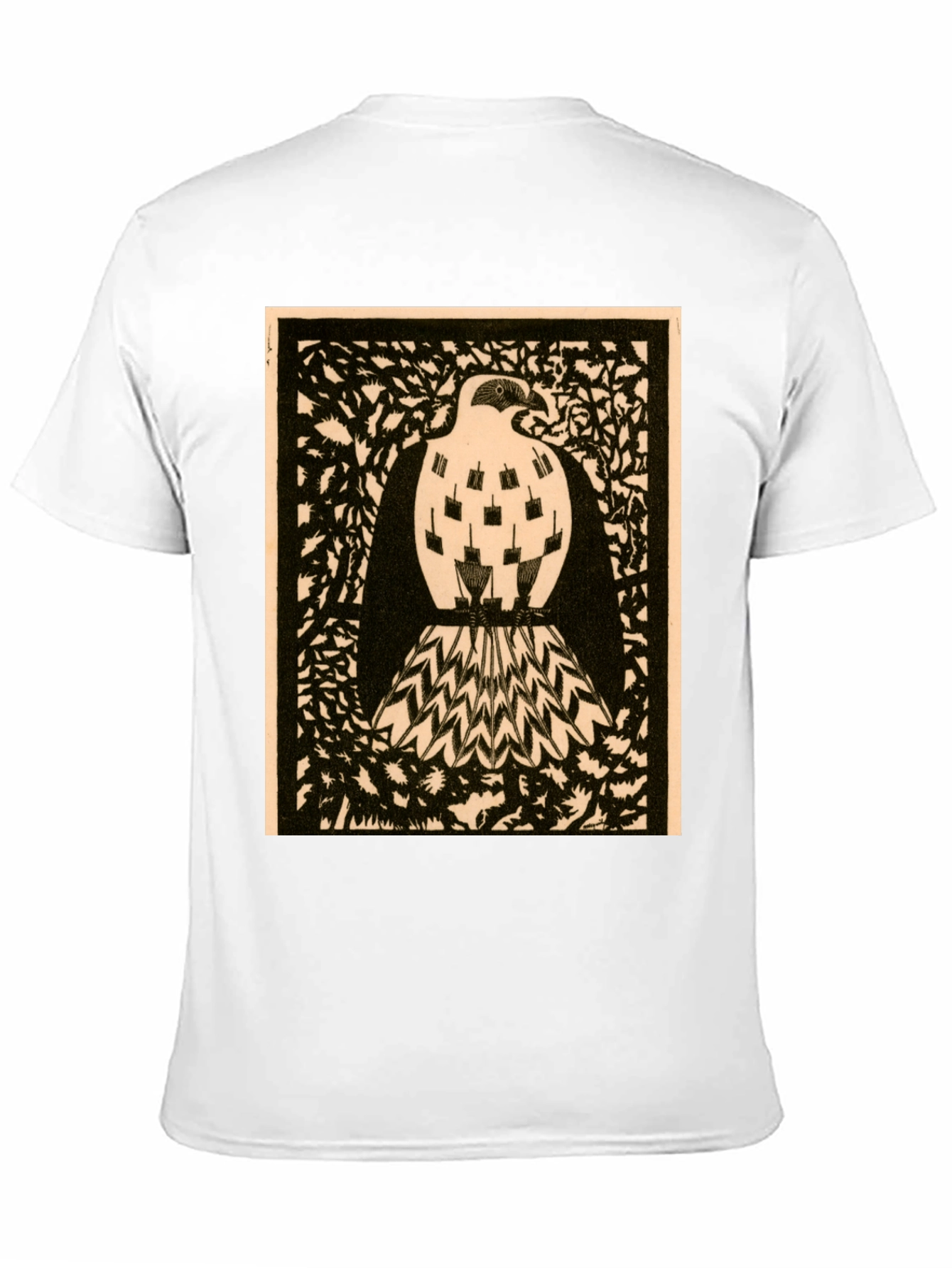Abstract Bird Graphic Print Black Tee