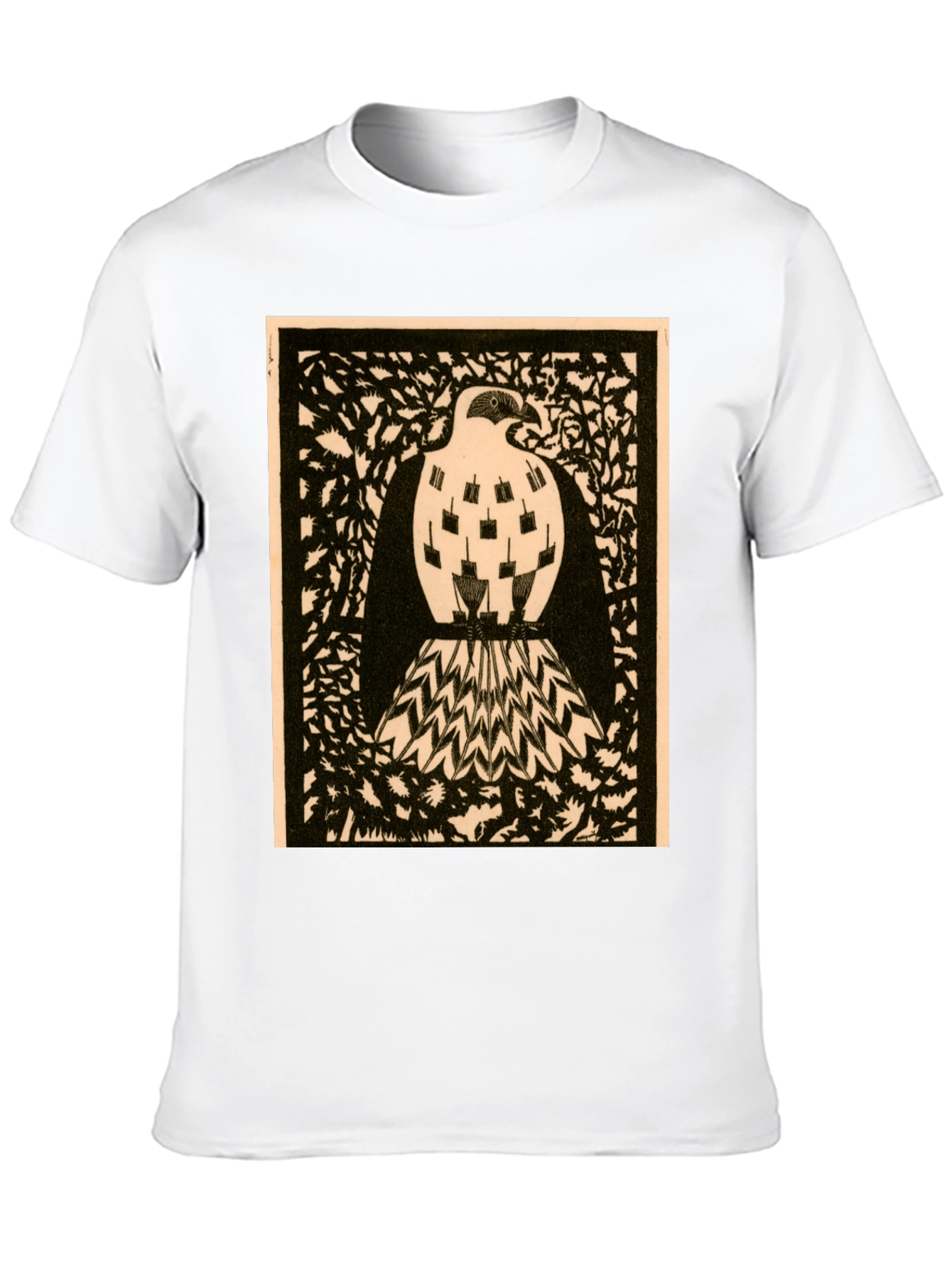 Abstract Bird Graphic Print Black Tee