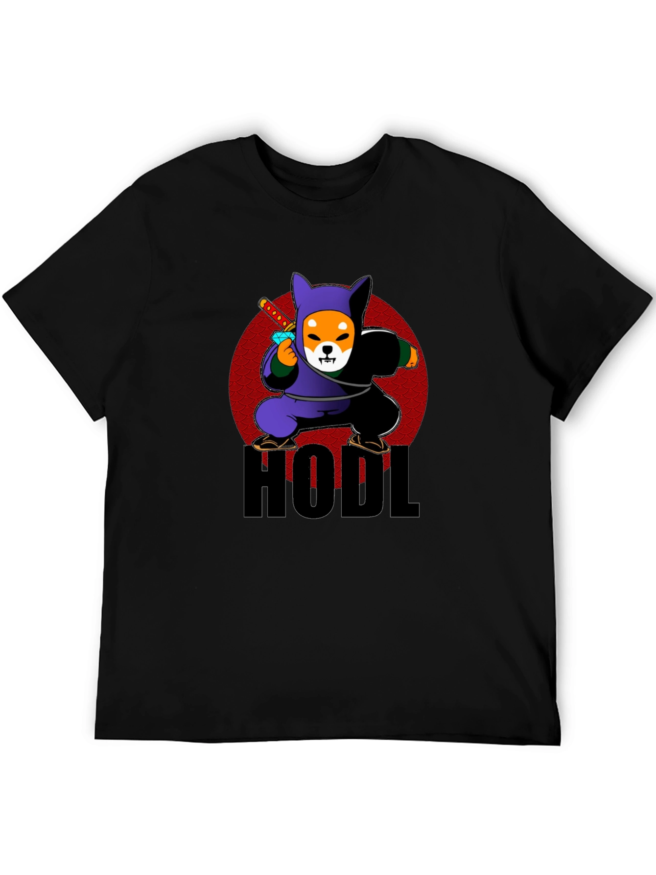 HODL Crypto Shiba Inu Ninja Black T-Shirt