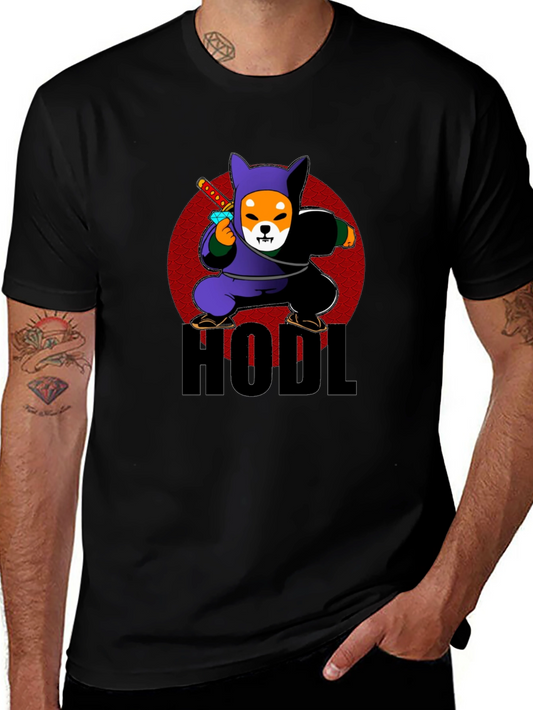 HODL Crypto Shiba Inu Ninja Black T-Shirt