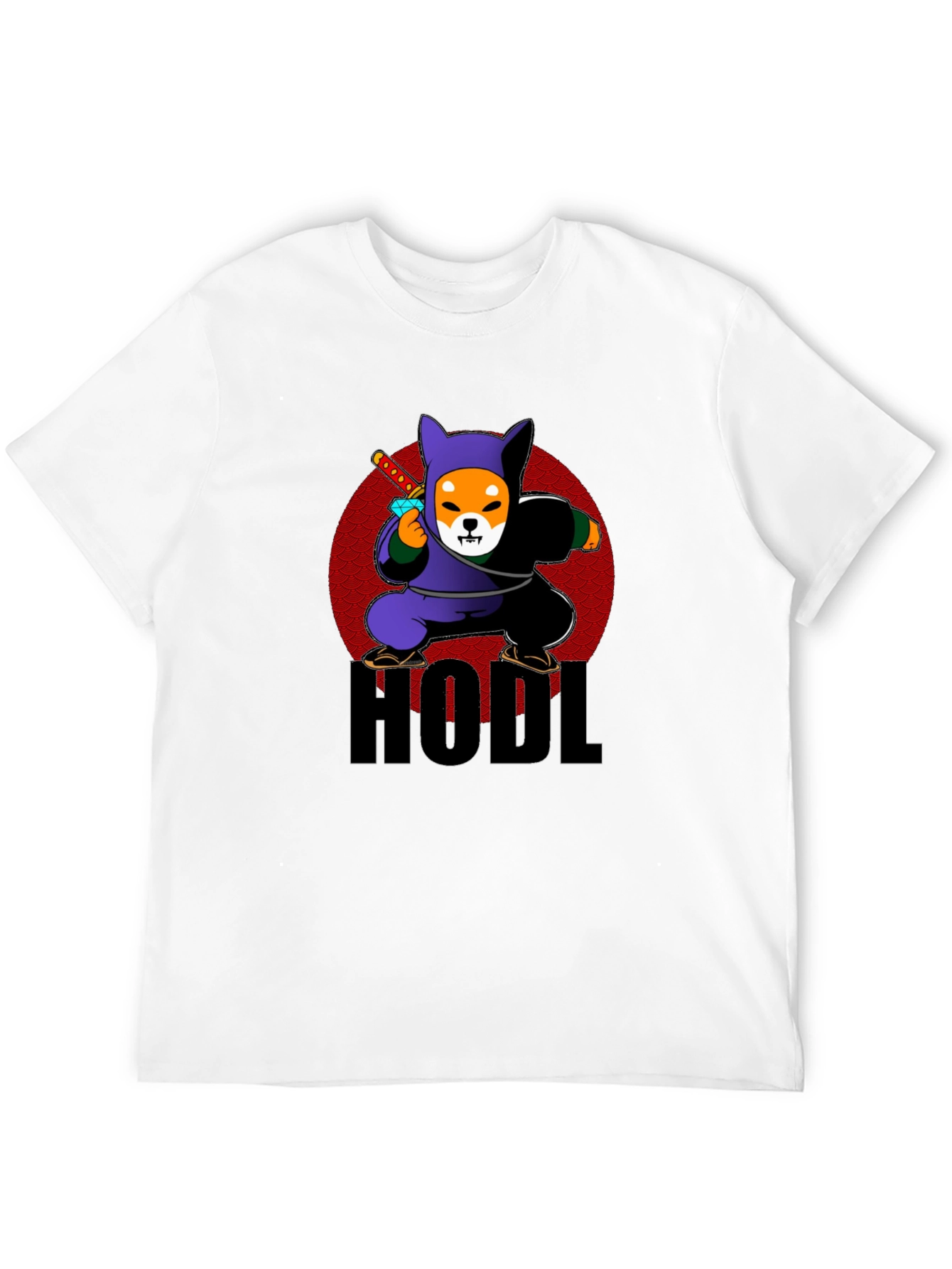 HODL Crypto Shiba Inu Ninja Black T-Shirt