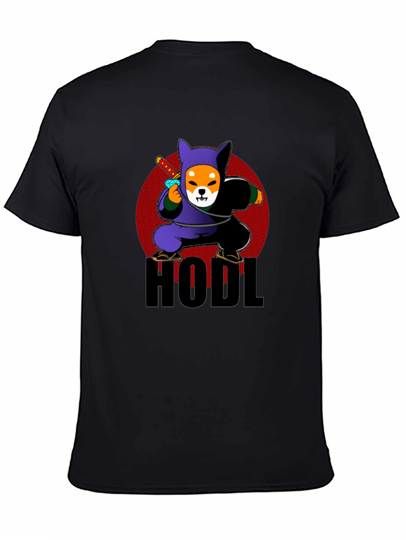 HODL Crypto Shiba Inu Ninja Black T-Shirt