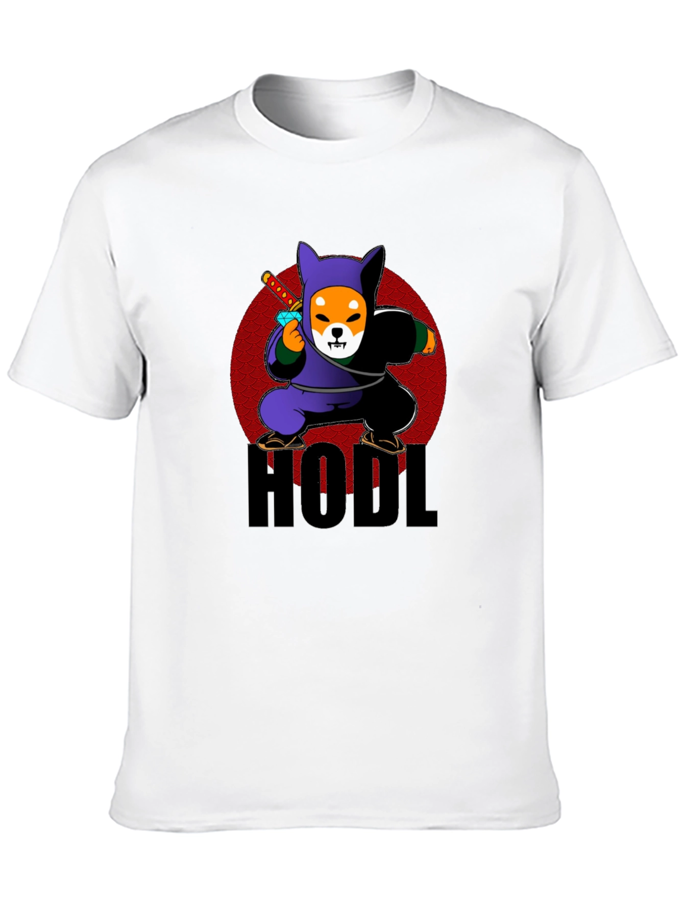 HODL Crypto Shiba Inu Ninja Black T-Shirt
