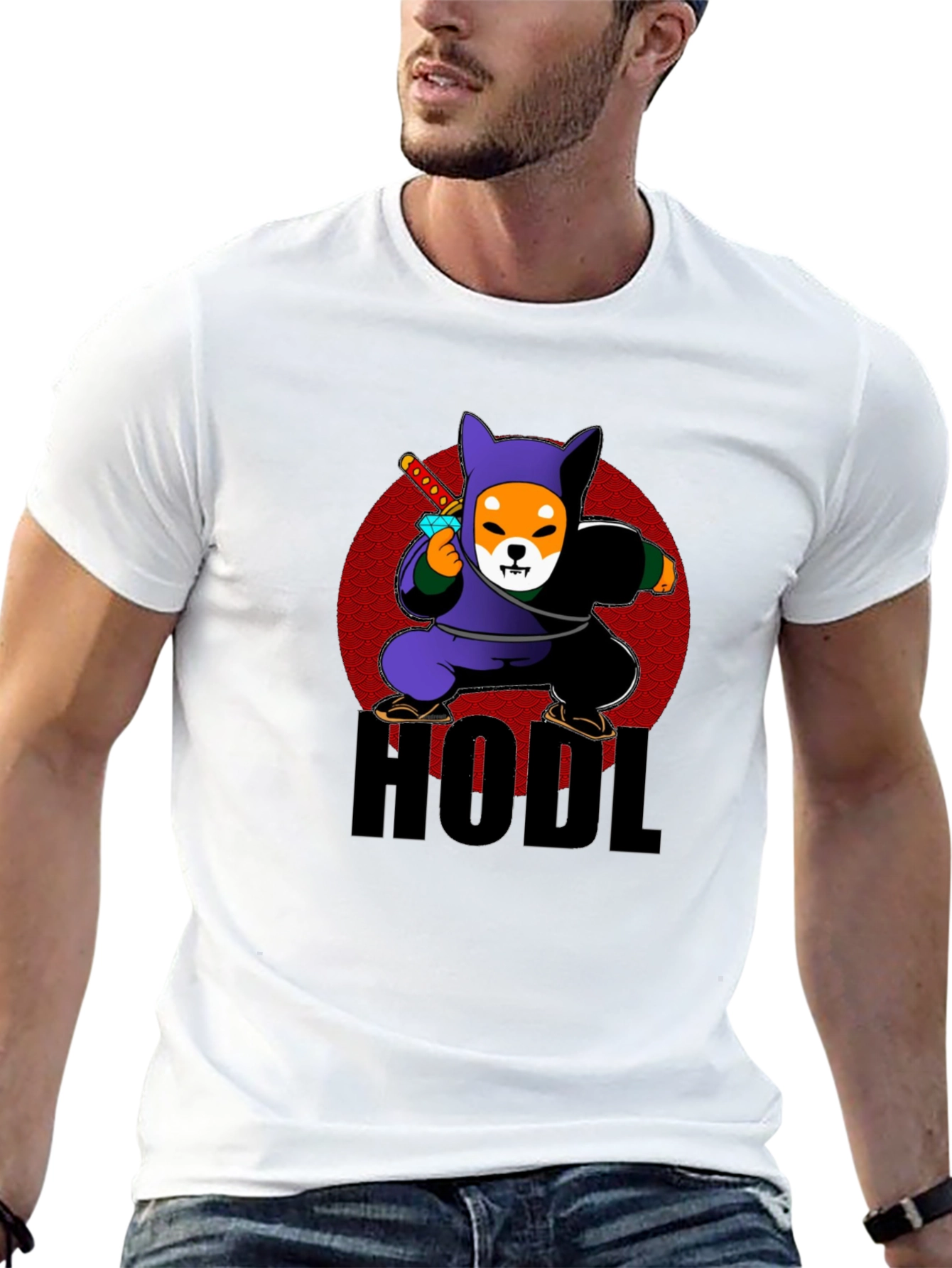 HODL Crypto Shiba Inu Ninja Black T-Shirt