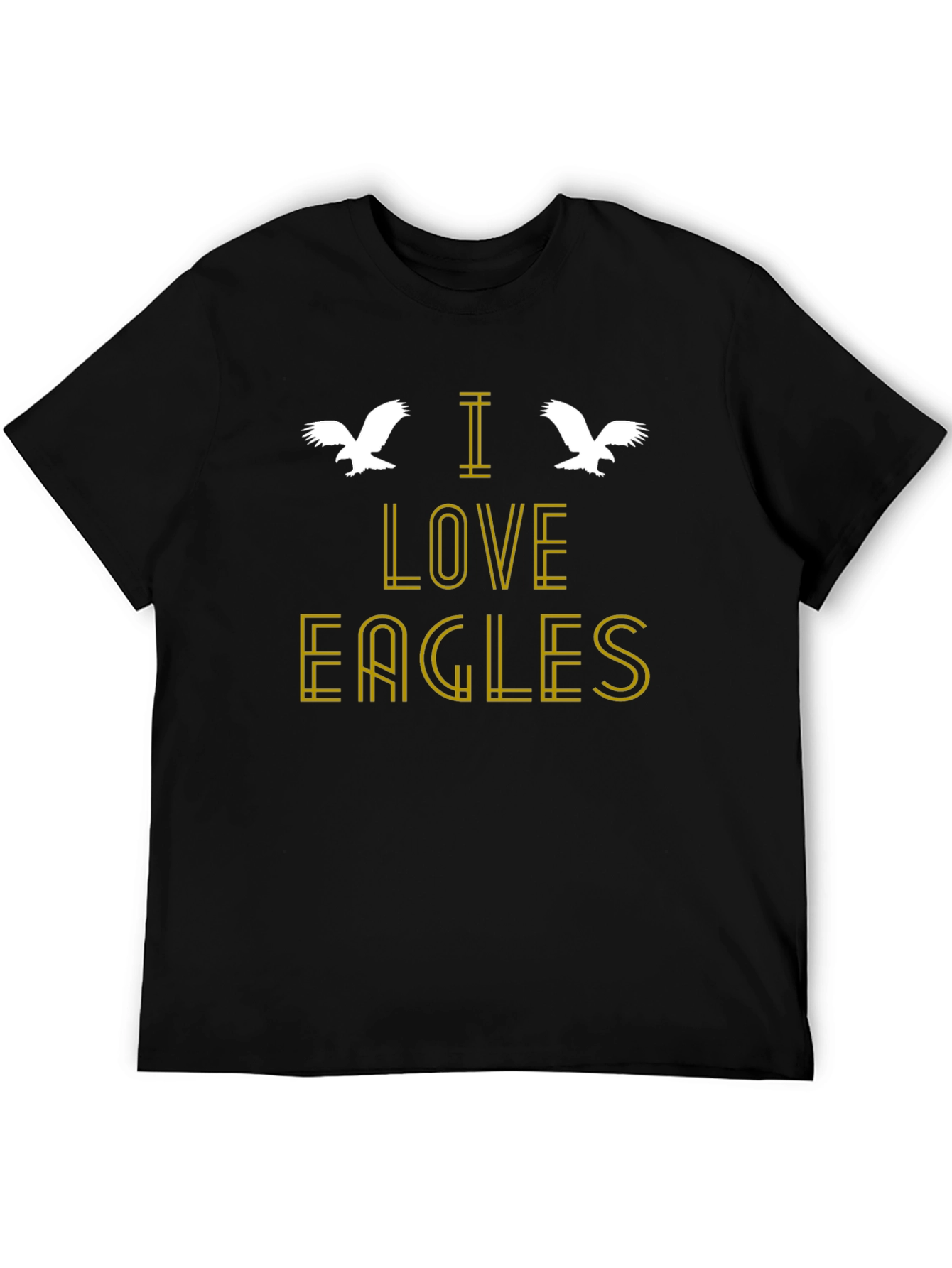 I Love Eagles Graphic T-Shirt - Black