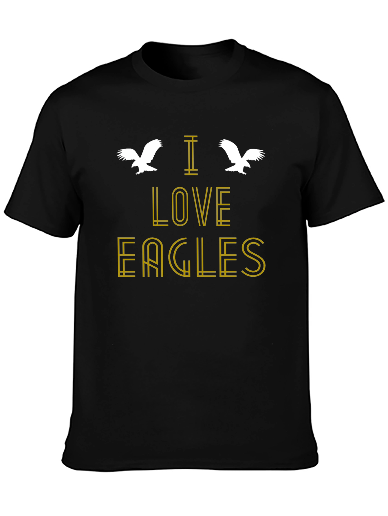 I Love Eagles Graphic T-Shirt - Black