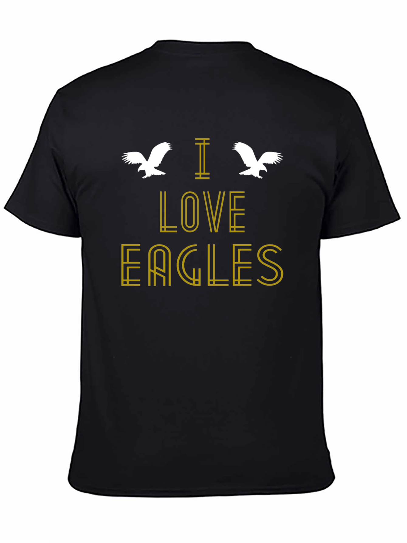 I Love Eagles Graphic T-Shirt - Black