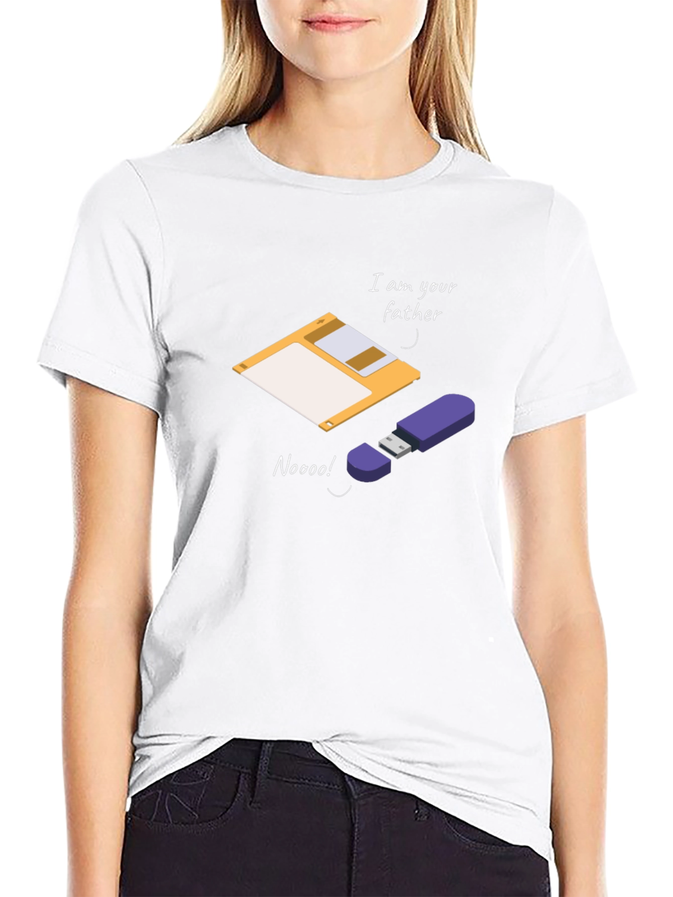 Funny Fathers Day Geek T-Shirt: Floppy Disk & USB