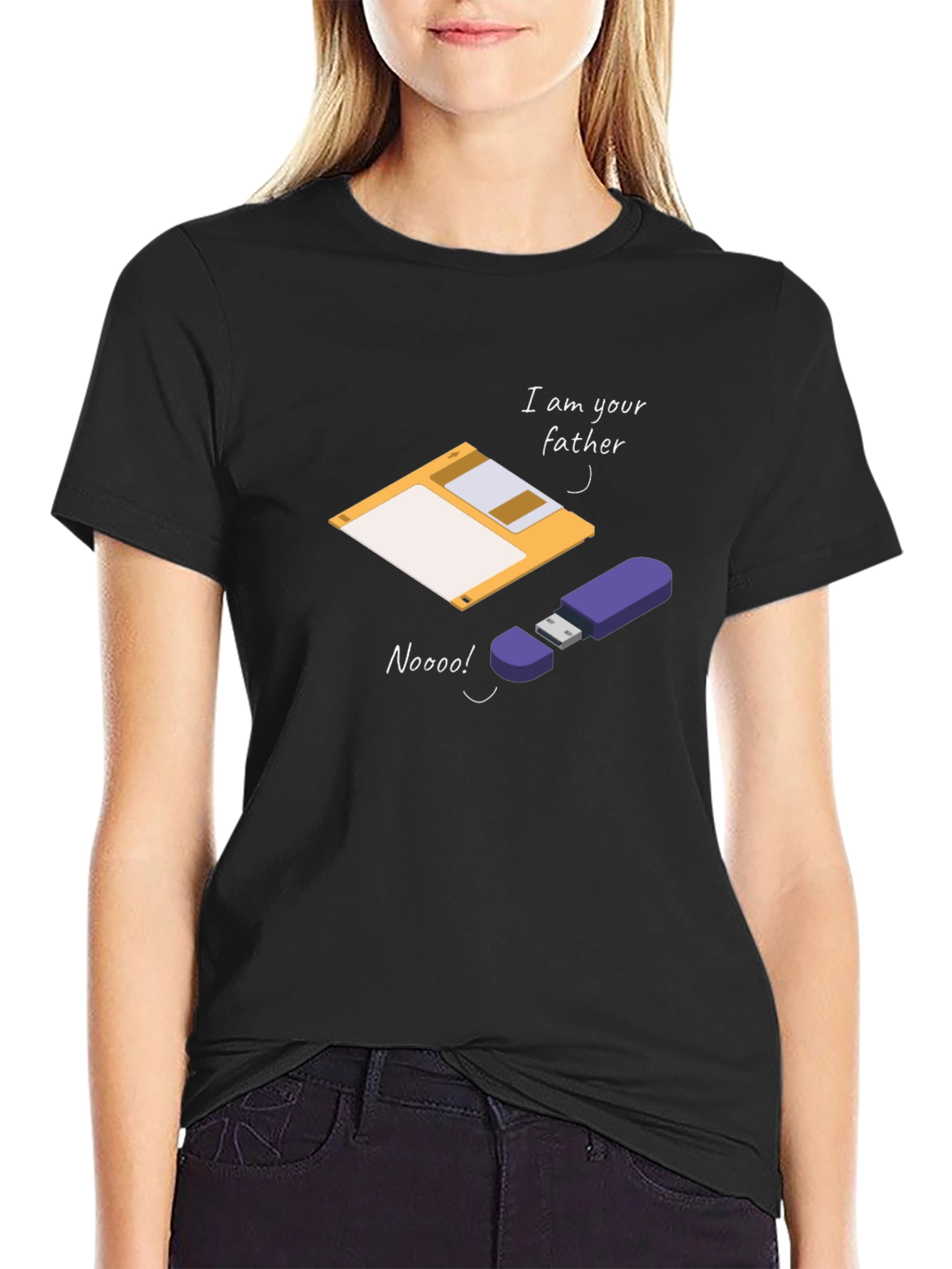 Funny Fathers Day Geek T-Shirt: Floppy Disk & USB
