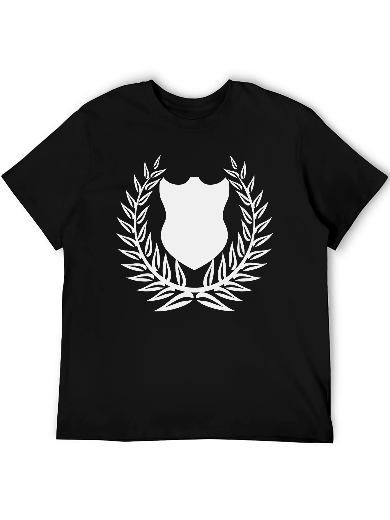 Shield Laurel Black T-Shirt Graphic Print