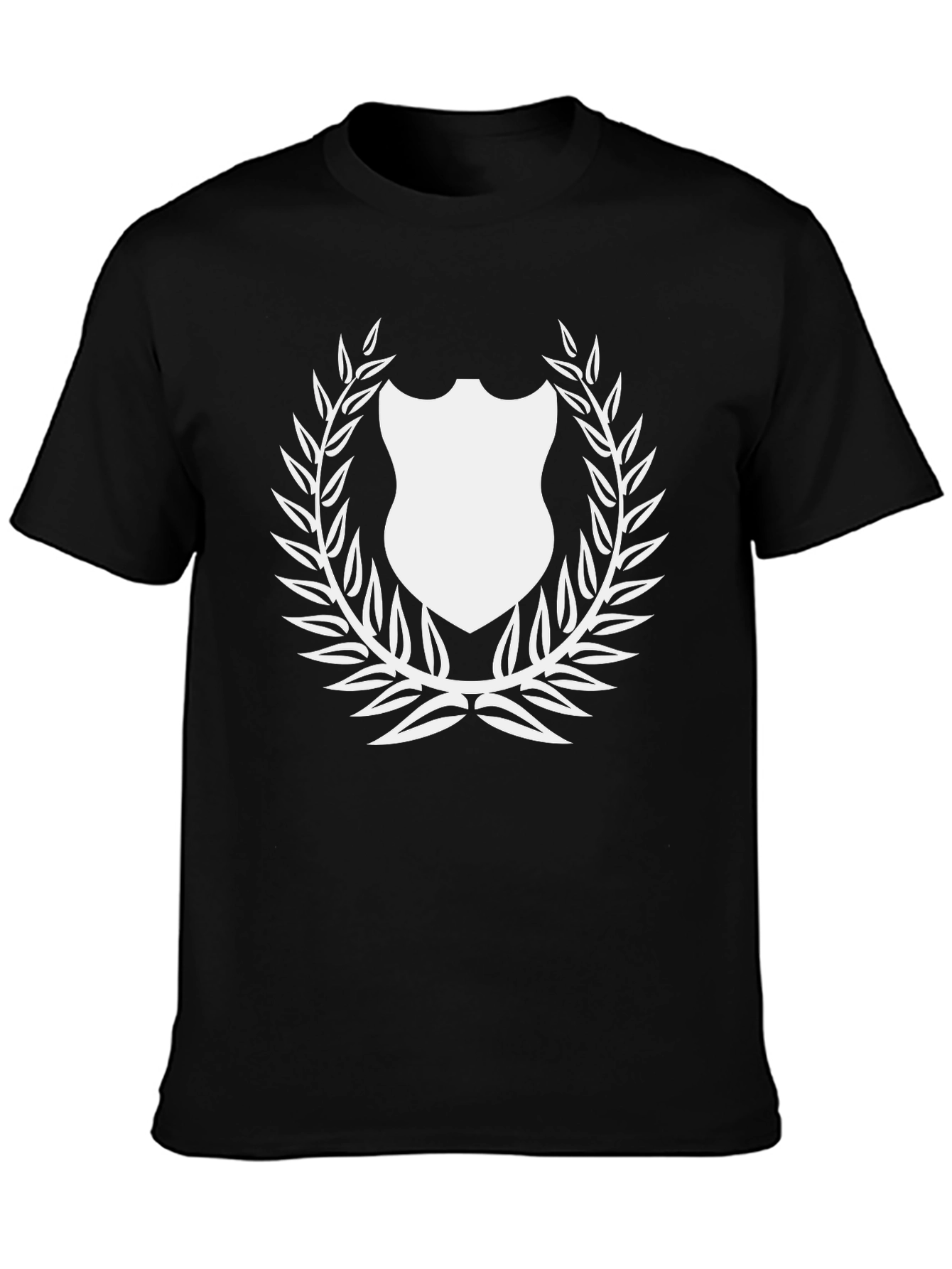 Shield Laurel Black T-Shirt Graphic Print