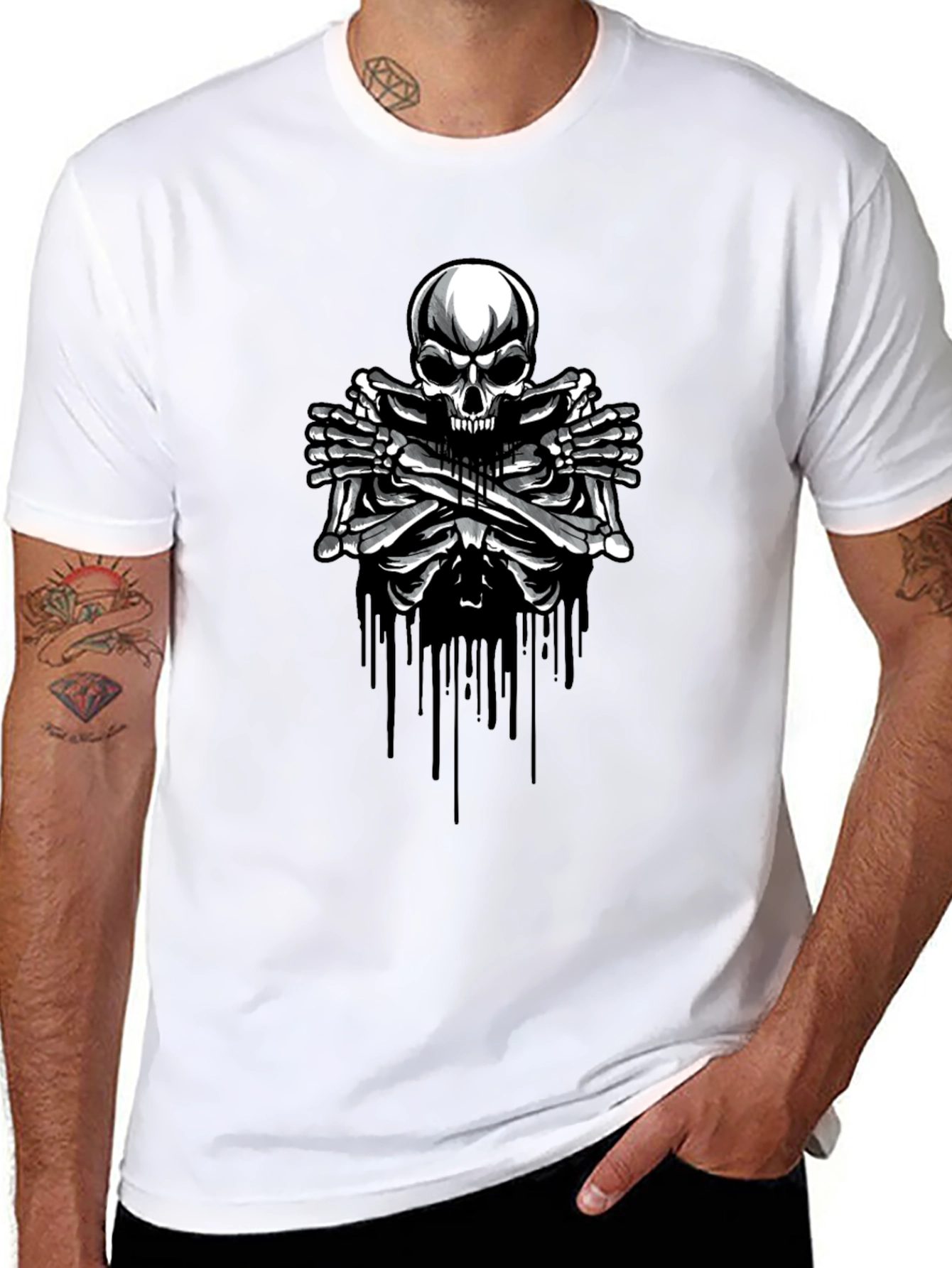 Skull & Bones Graphic T-Shirt - Edgy Style