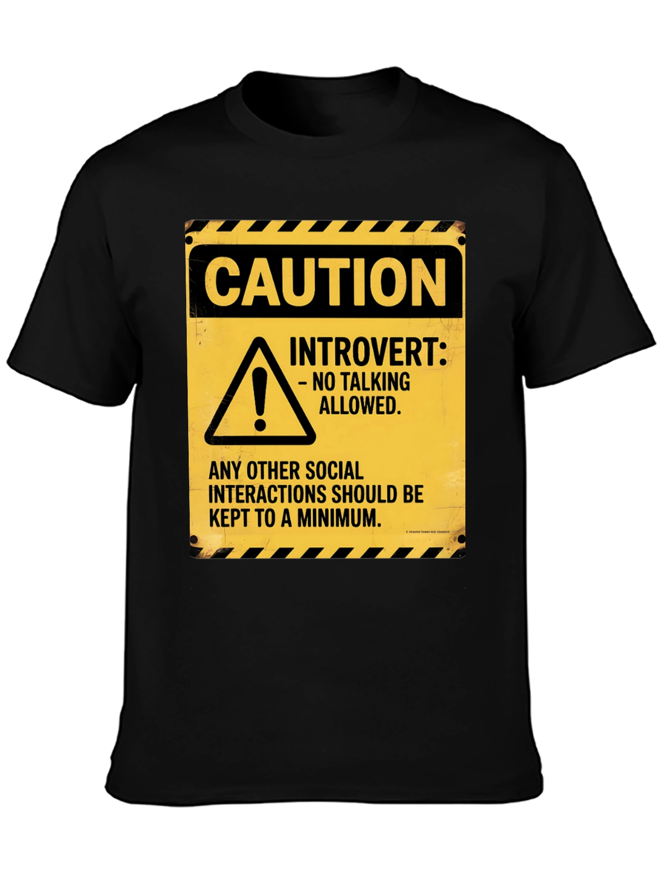 Caution Introvert Novelty Graphic Tee
