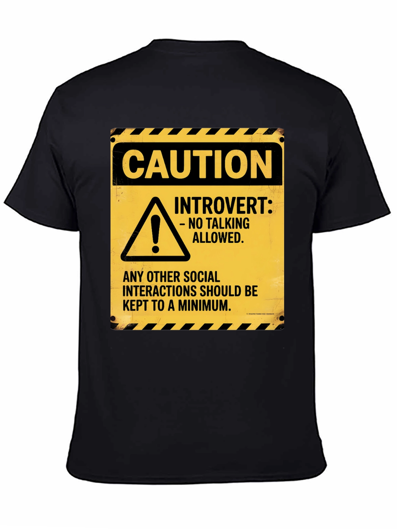 Caution Introvert Novelty Graphic Tee