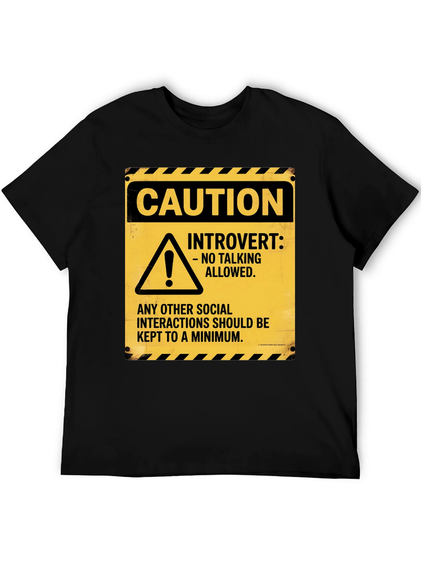 Caution Introvert Novelty Graphic Tee