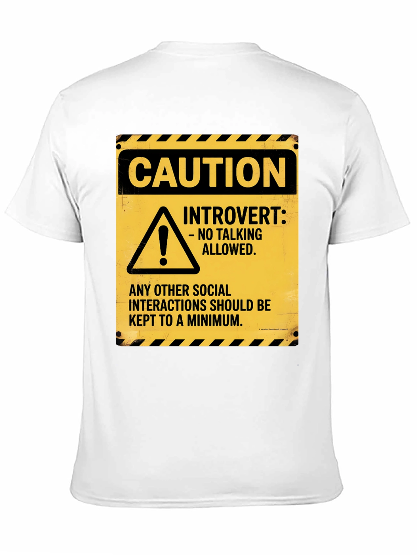 Caution Introvert Novelty Graphic Tee