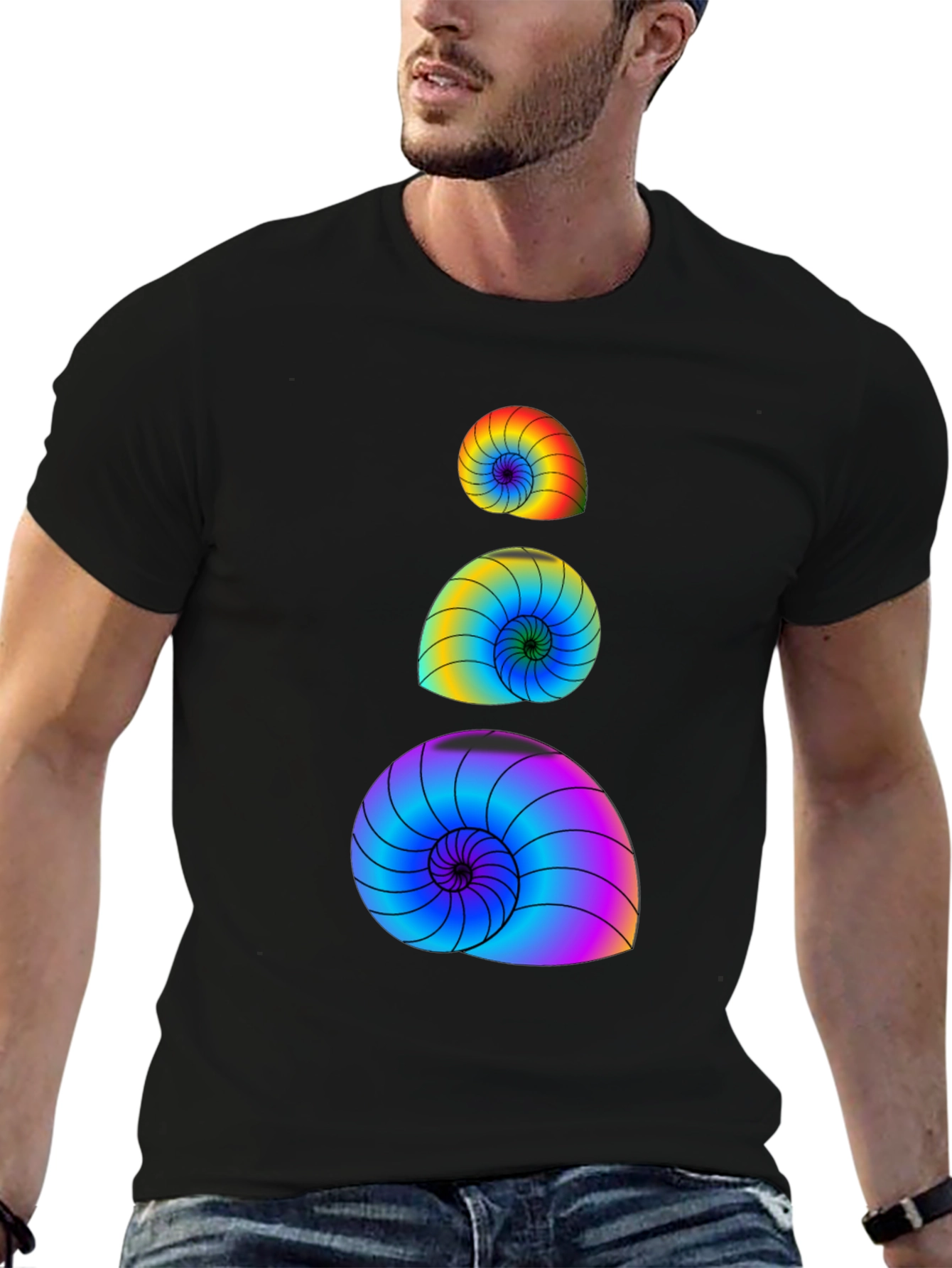 Rainbow Spiral Shell Graphic Tee