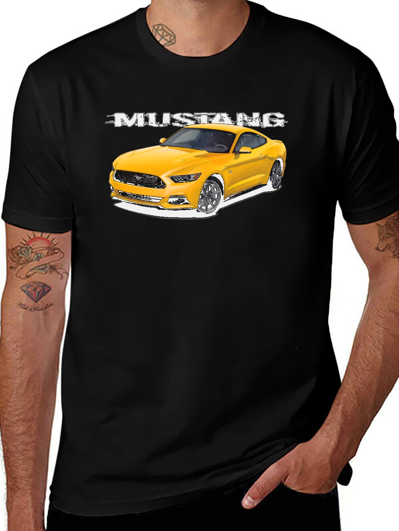 Mustang Graphic Print Black T-Shirt