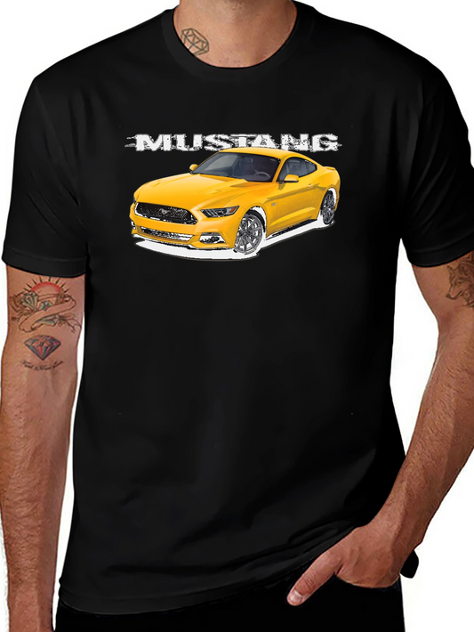 Mustang Graphic Print Black T-Shirt