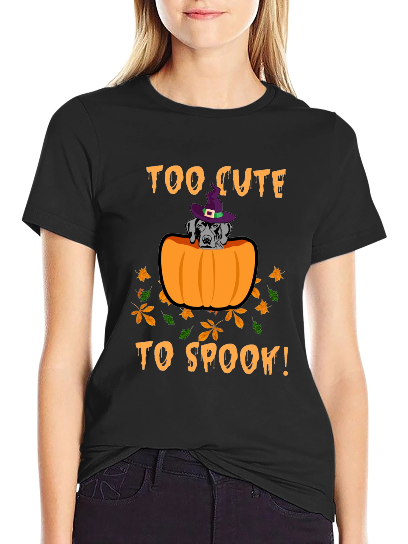 Too Cute To Spook Halloween Dog T-Shirt