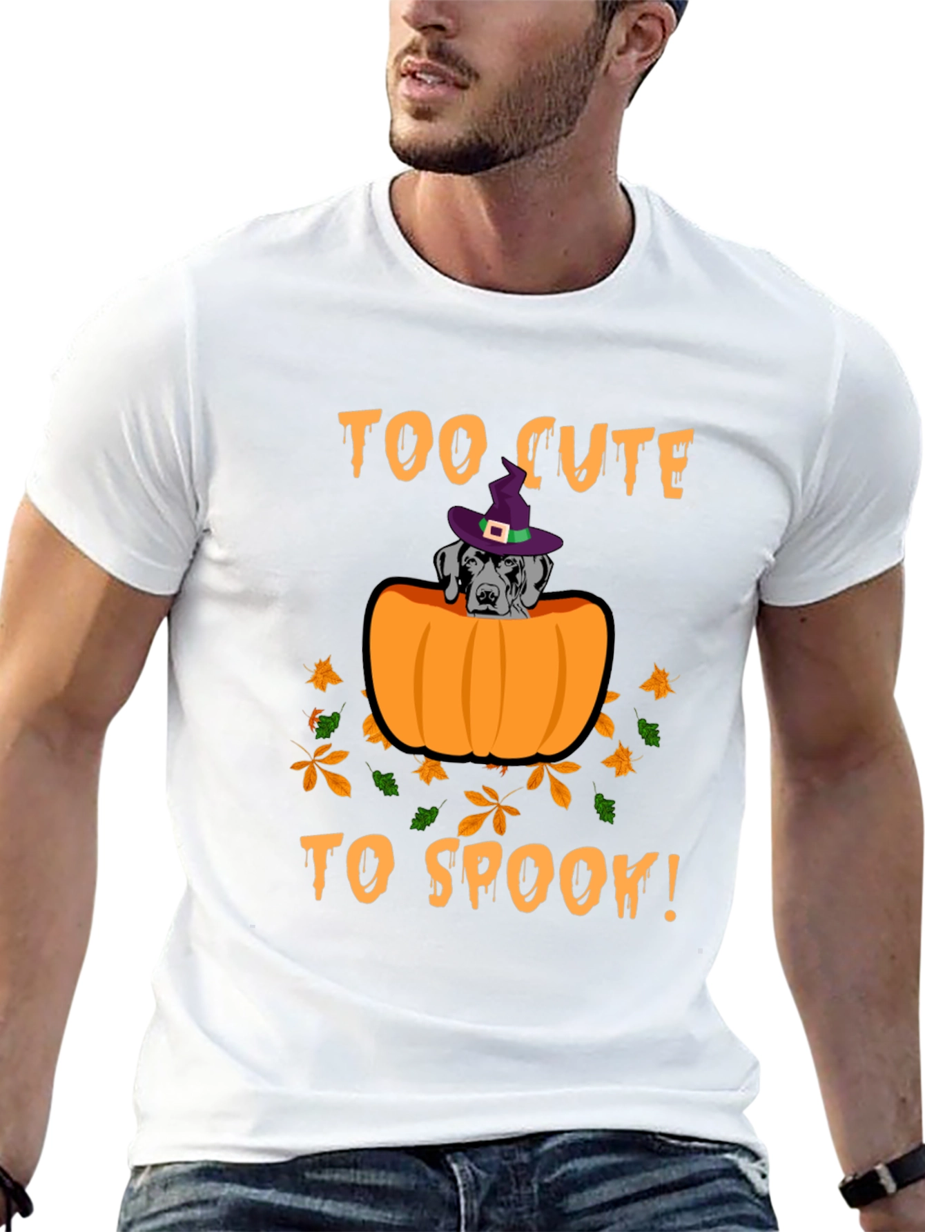 Too Cute To Spook Halloween Dog T-Shirt