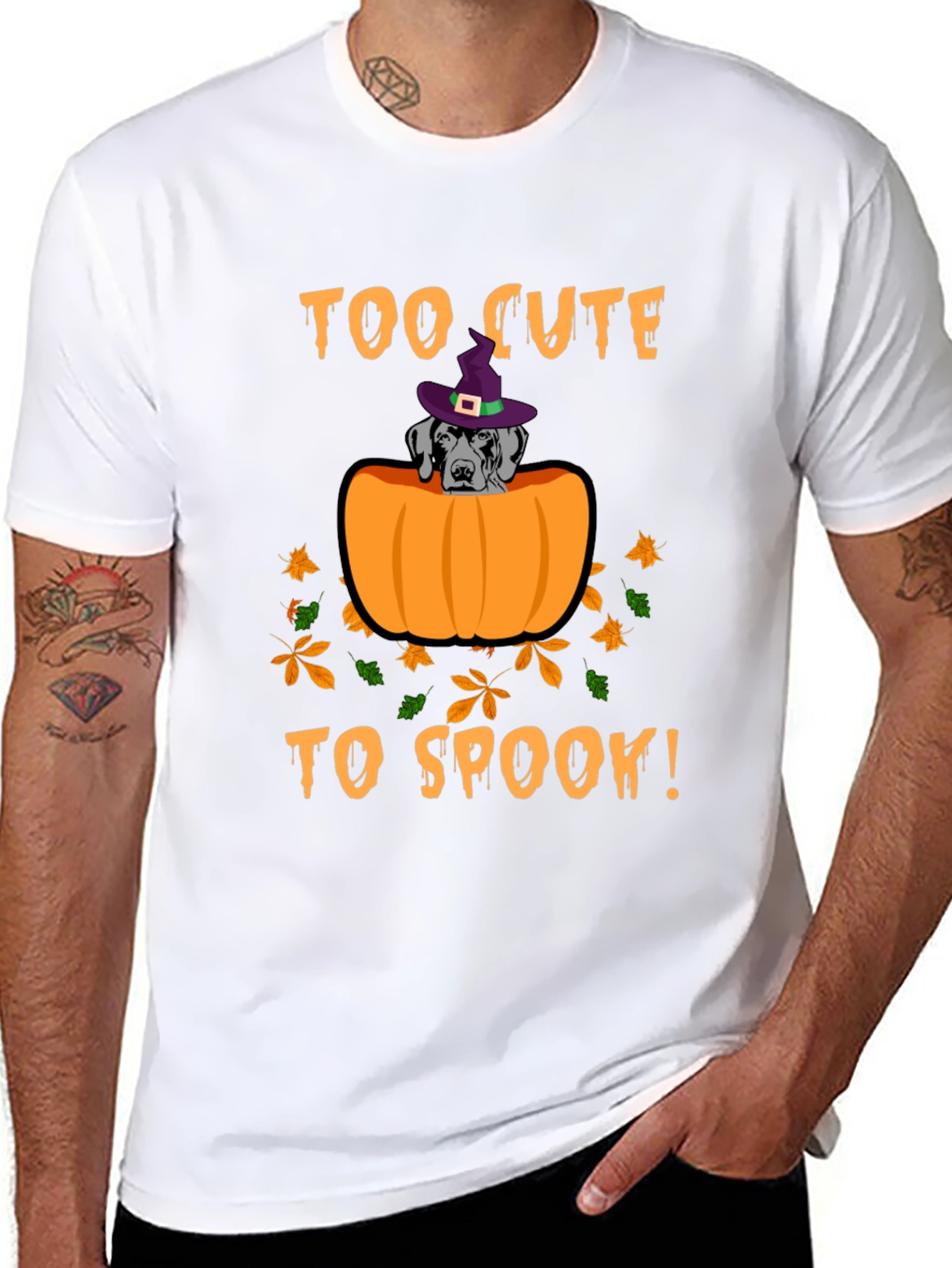 Too Cute To Spook Halloween Dog T-Shirt