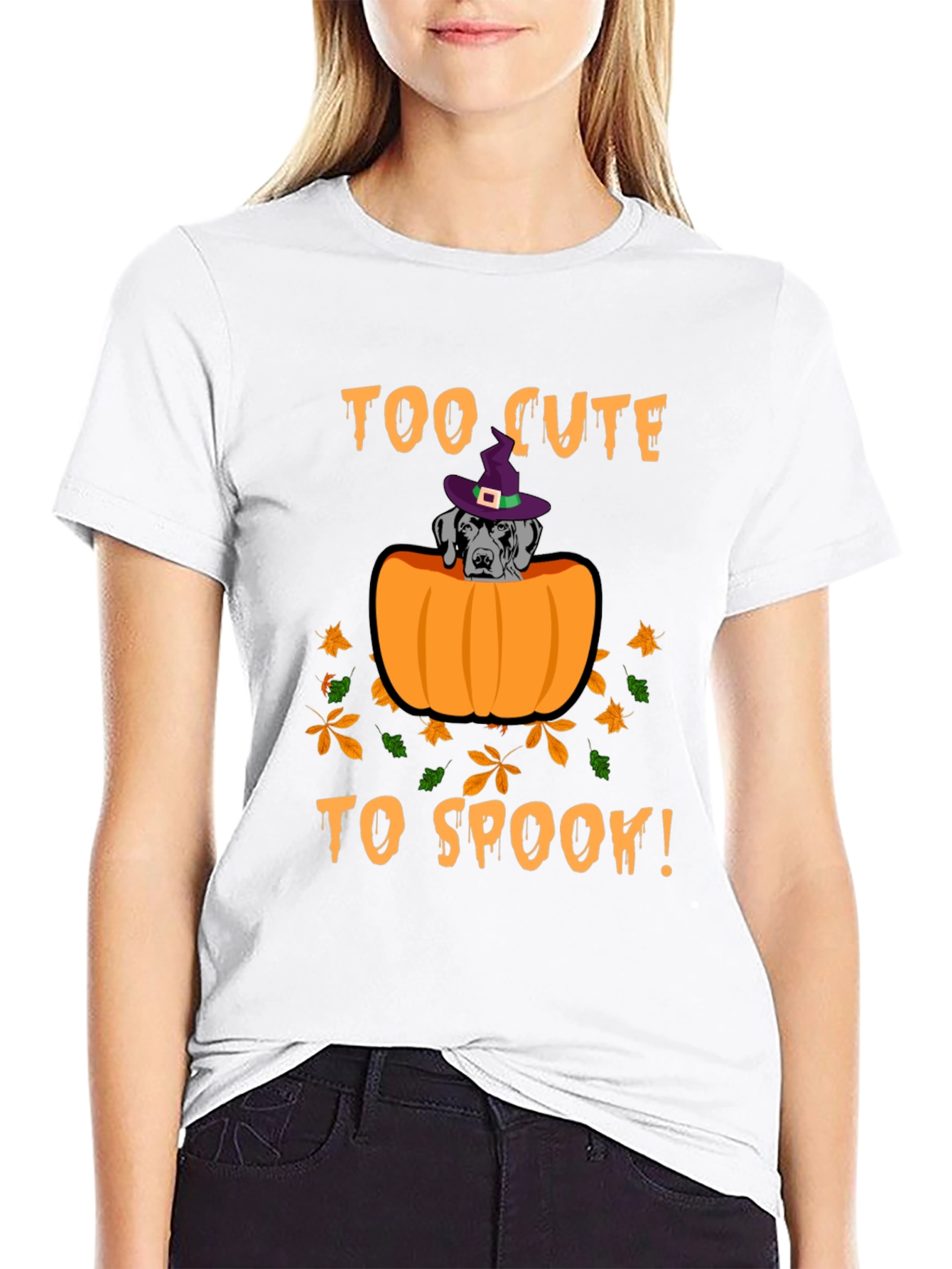 Too Cute To Spook Halloween Dog T-Shirt