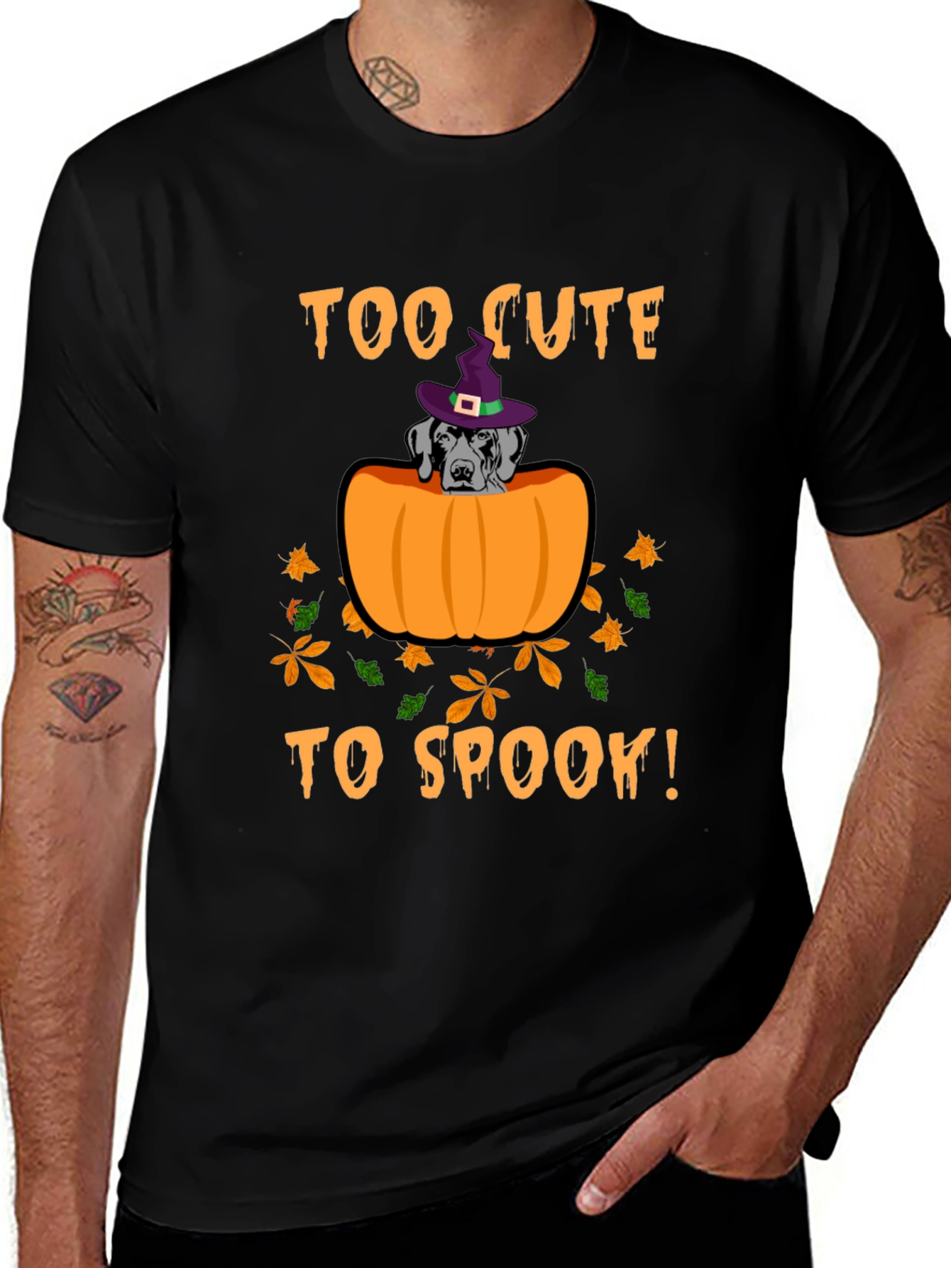 Too Cute To Spook Halloween Dog T-Shirt