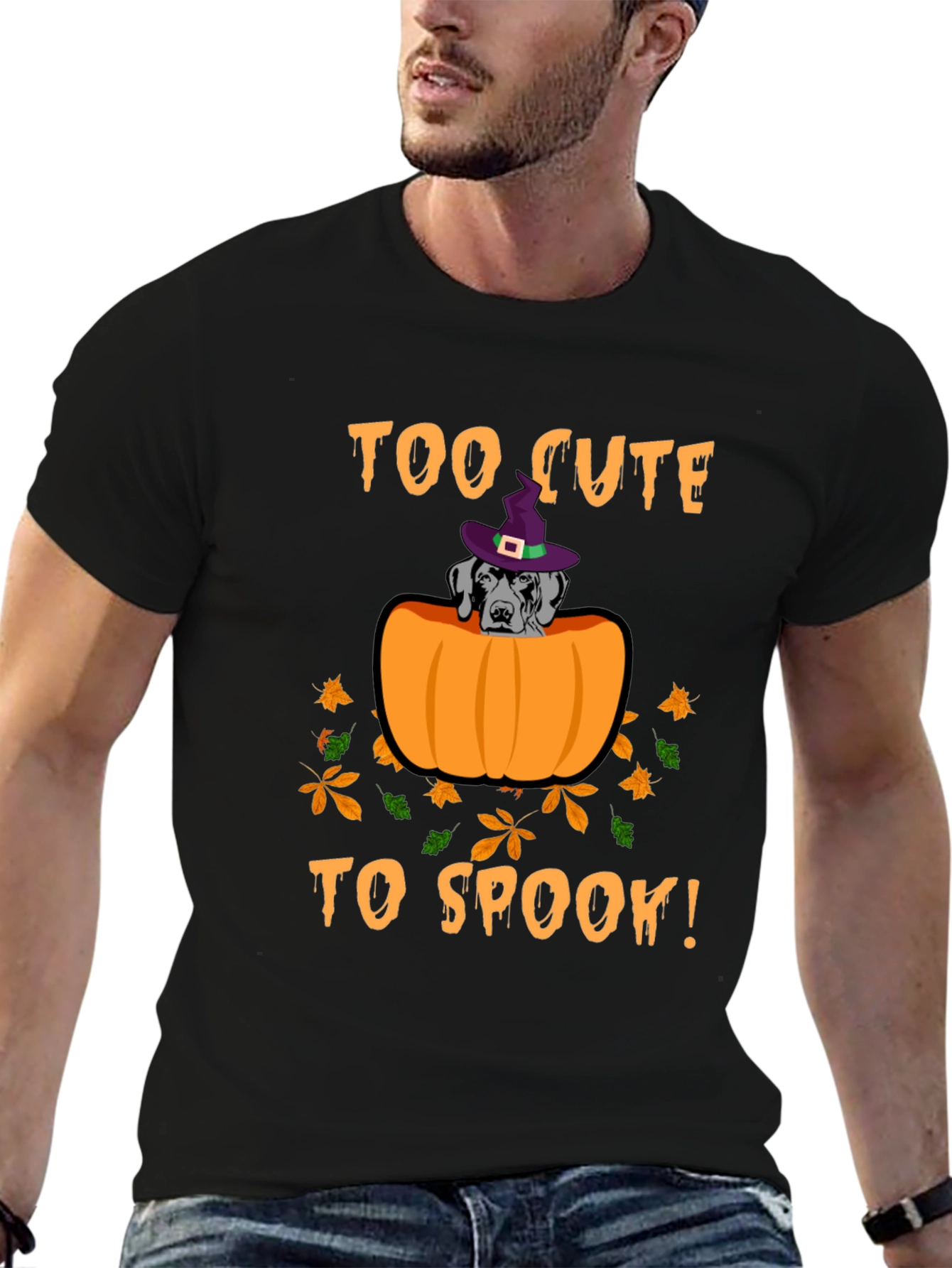 Too Cute To Spook Halloween Dog T-Shirt