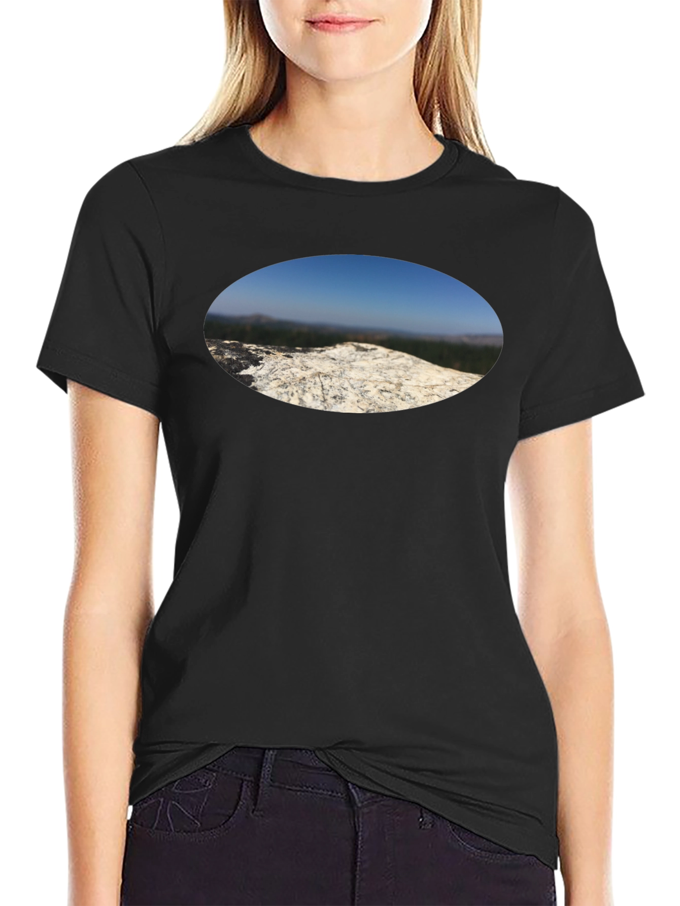 Nature View T-Shirt - Black Cotton Tee