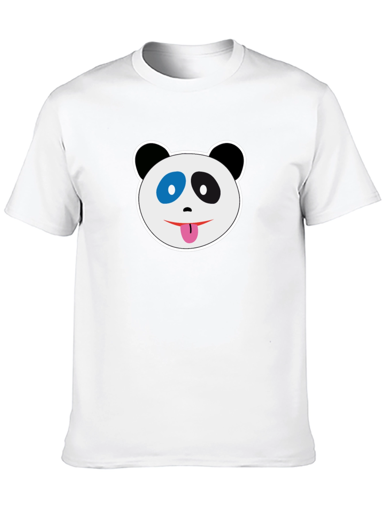 Black T-Shirt with Panda Face Graphic