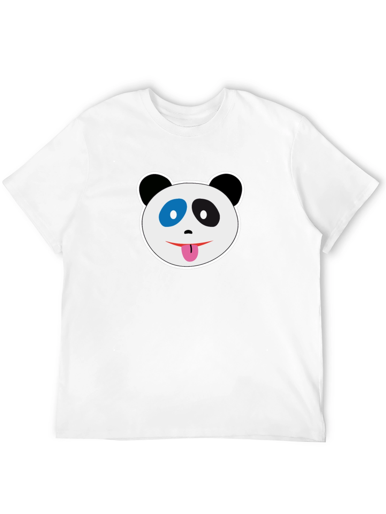 Black T-Shirt with Panda Face Graphic