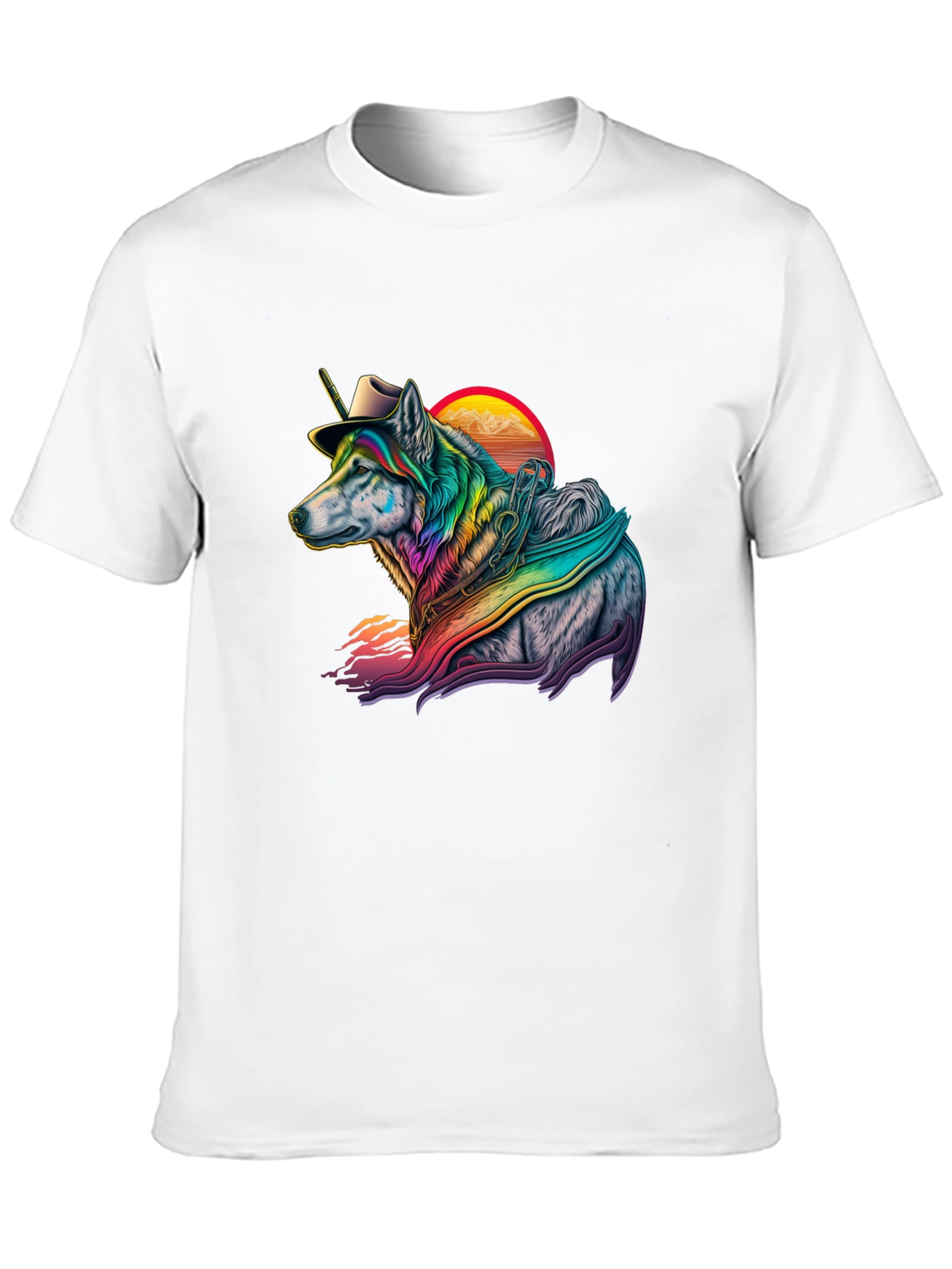 Rainbow Wolf T-Shirt - Unique Graphic Tee