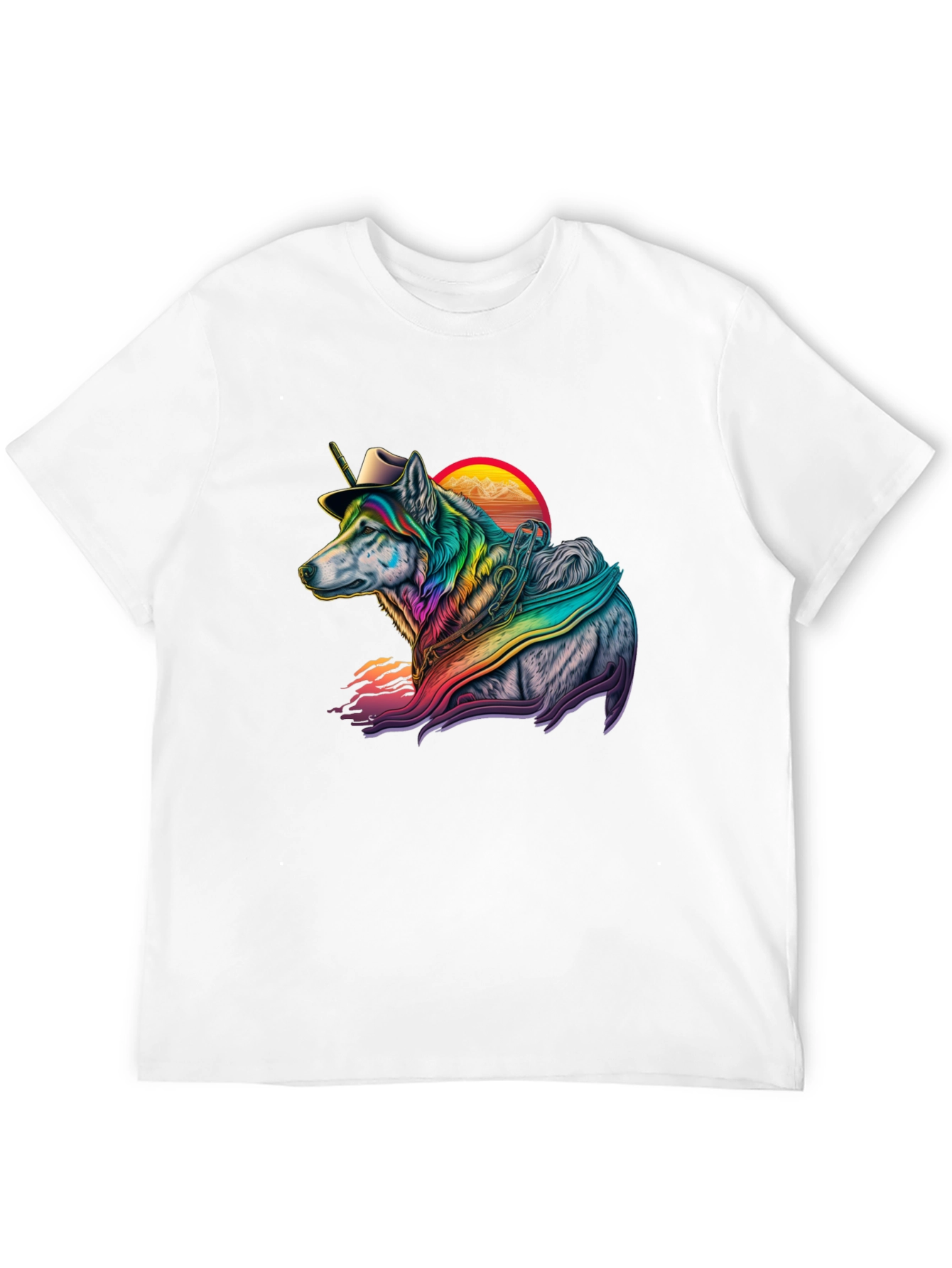 Rainbow Wolf T-Shirt - Unique Graphic Tee