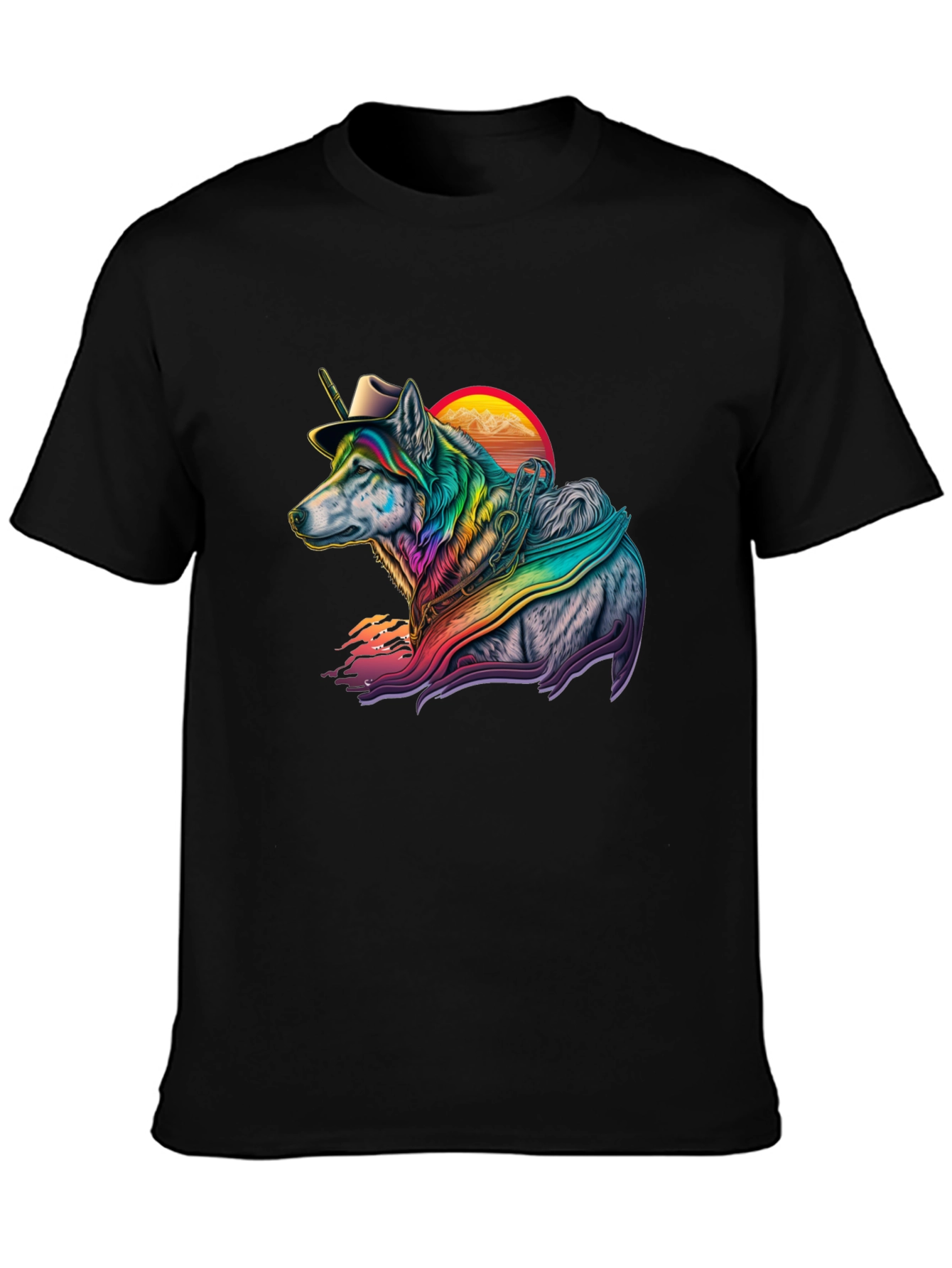 Rainbow Wolf T-Shirt - Unique Graphic Tee