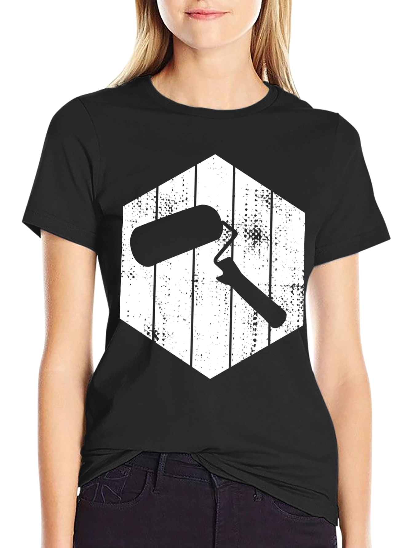 Painters Roller T-Shirt - Black Cotton Tee