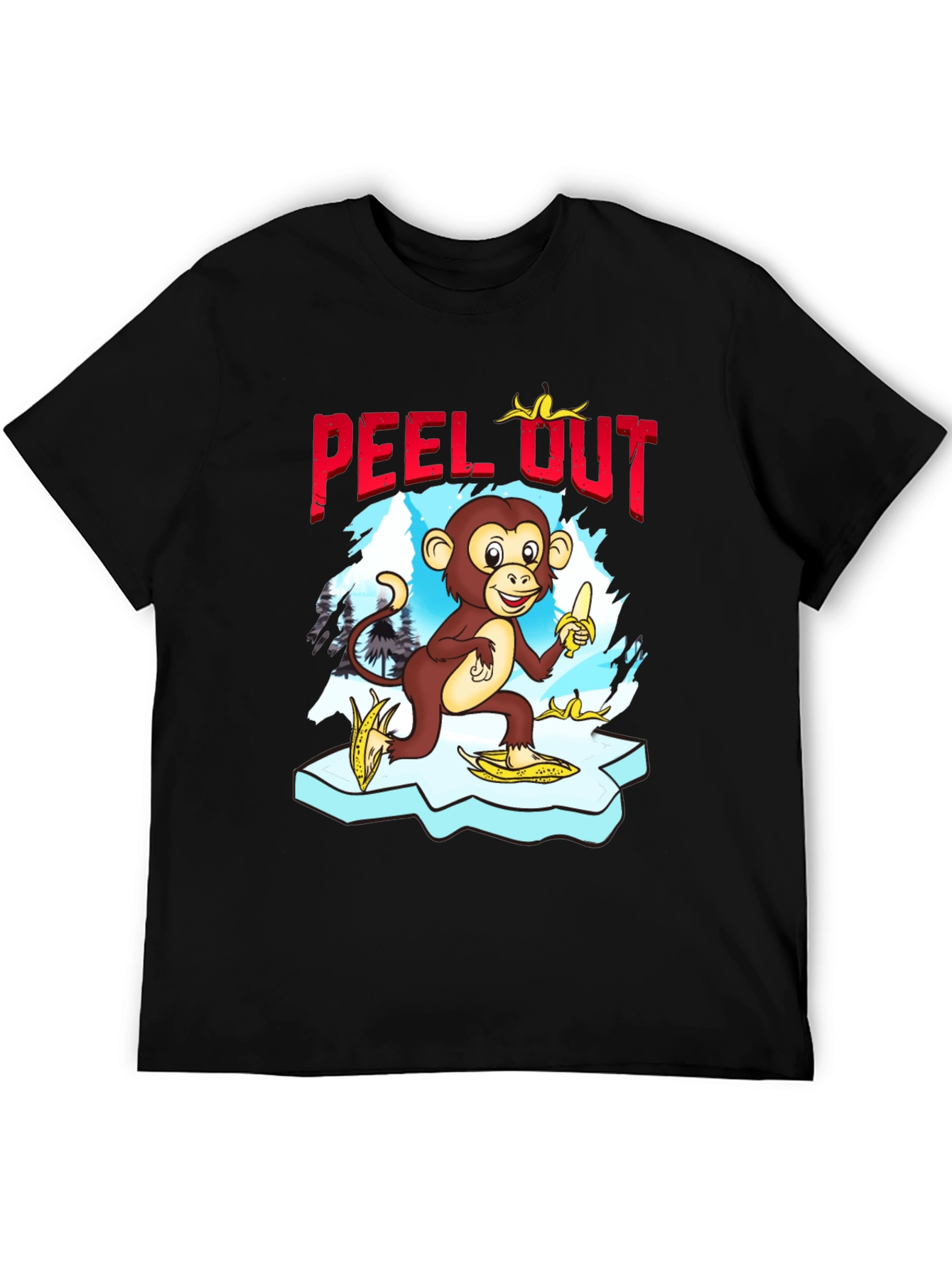 Peel Out Monkey T-Shirt - Funny Cartoon Tee