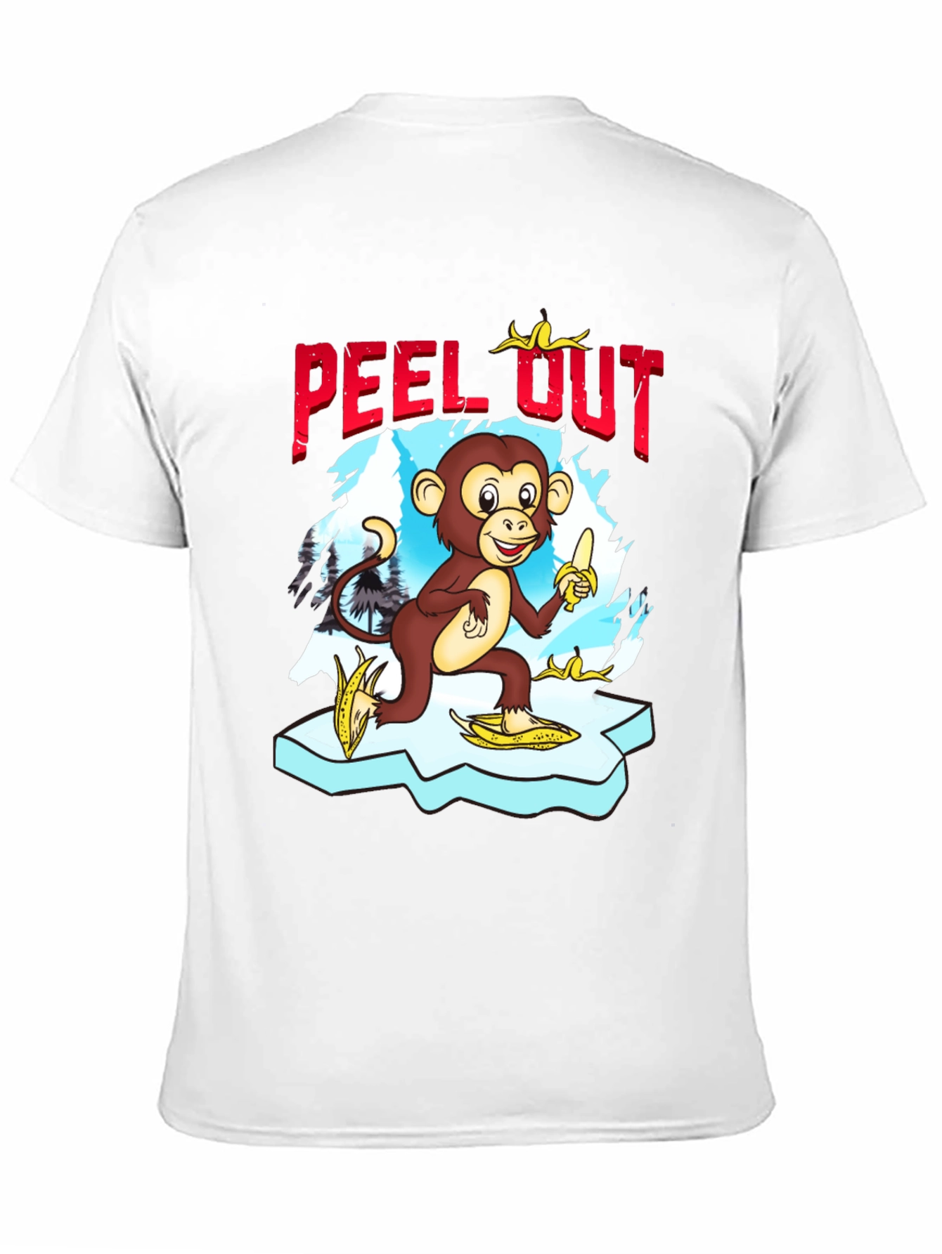Peel Out Monkey T-Shirt - Funny Cartoon Tee