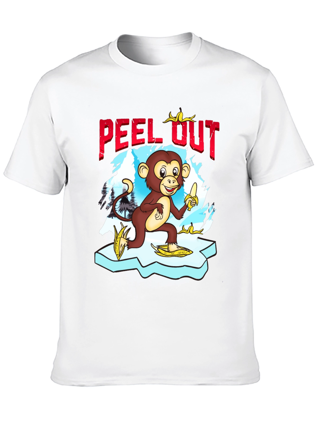 Peel Out Monkey T-Shirt - Funny Cartoon Tee