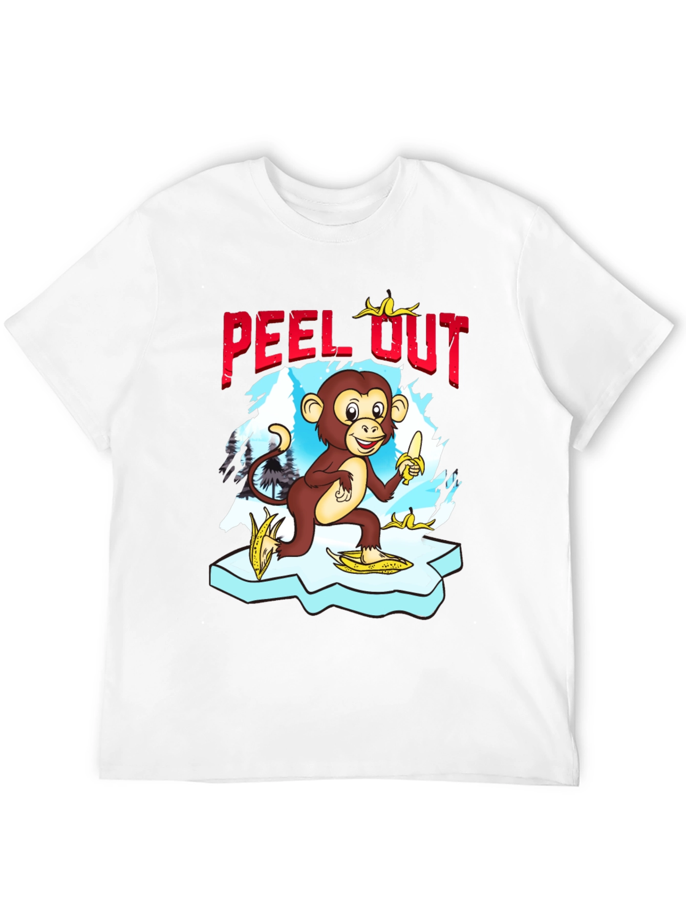 Peel Out Monkey T-Shirt - Funny Cartoon Tee