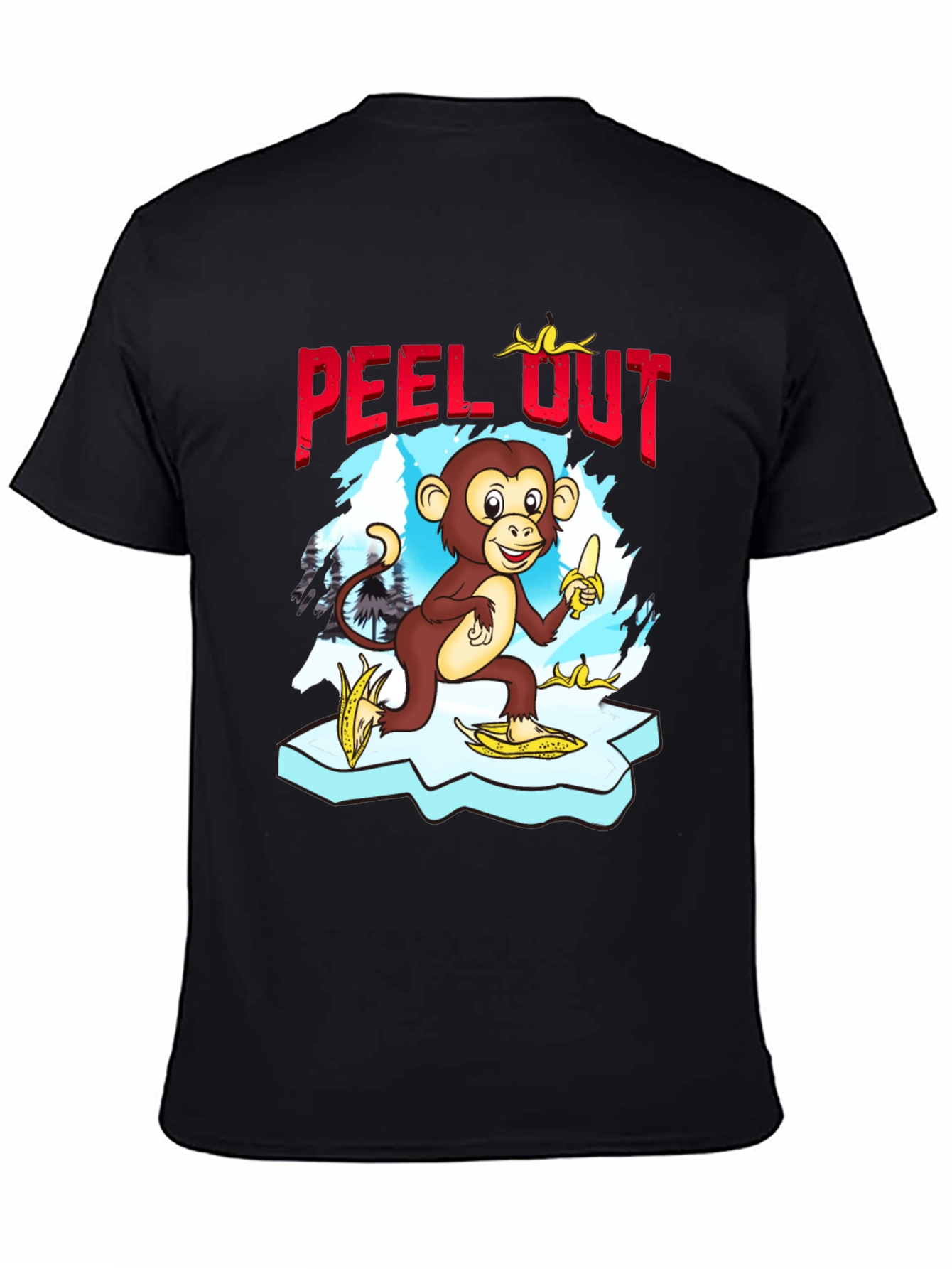 Peel Out Monkey T-Shirt - Funny Cartoon Tee