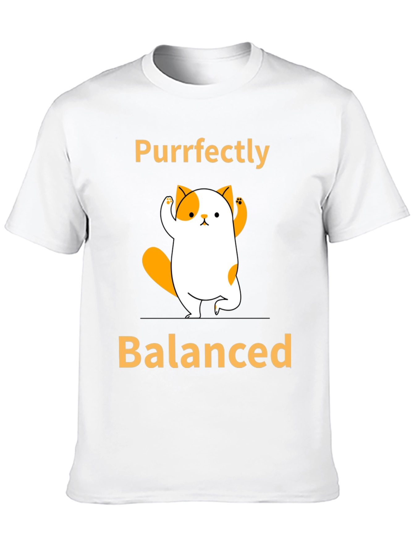 Purrfectly Balanced Yoga Cat Graphic T-Shirt