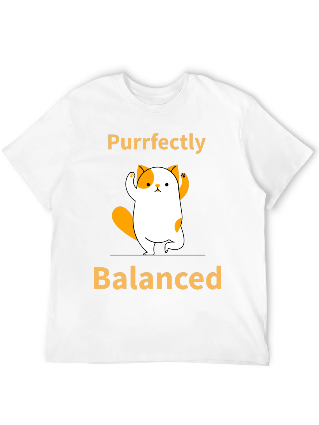 Purrfectly Balanced Yoga Cat Graphic T-Shirt
