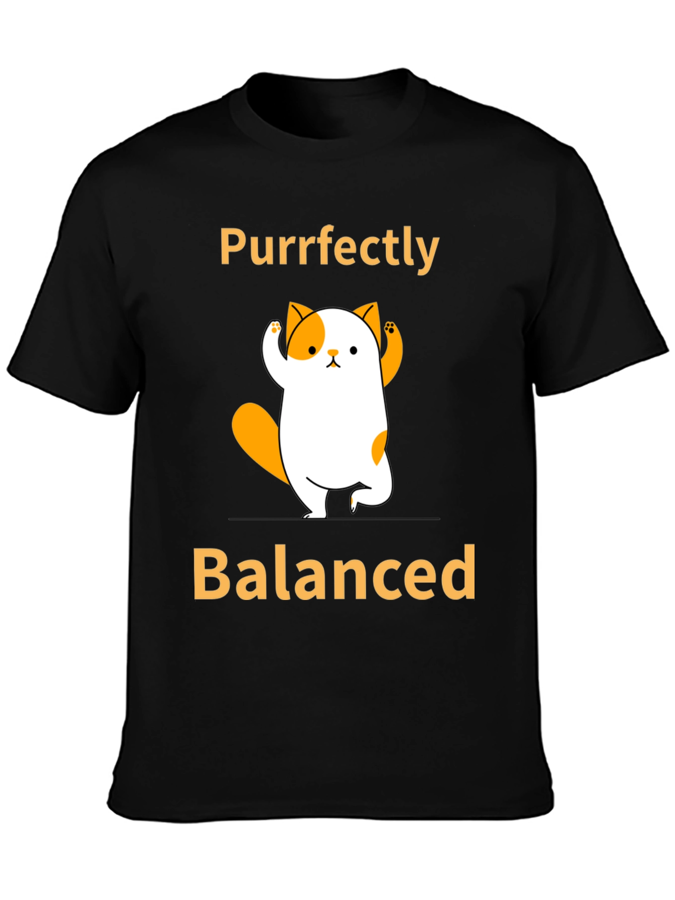 Purrfectly Balanced Yoga Cat Graphic T-Shirt