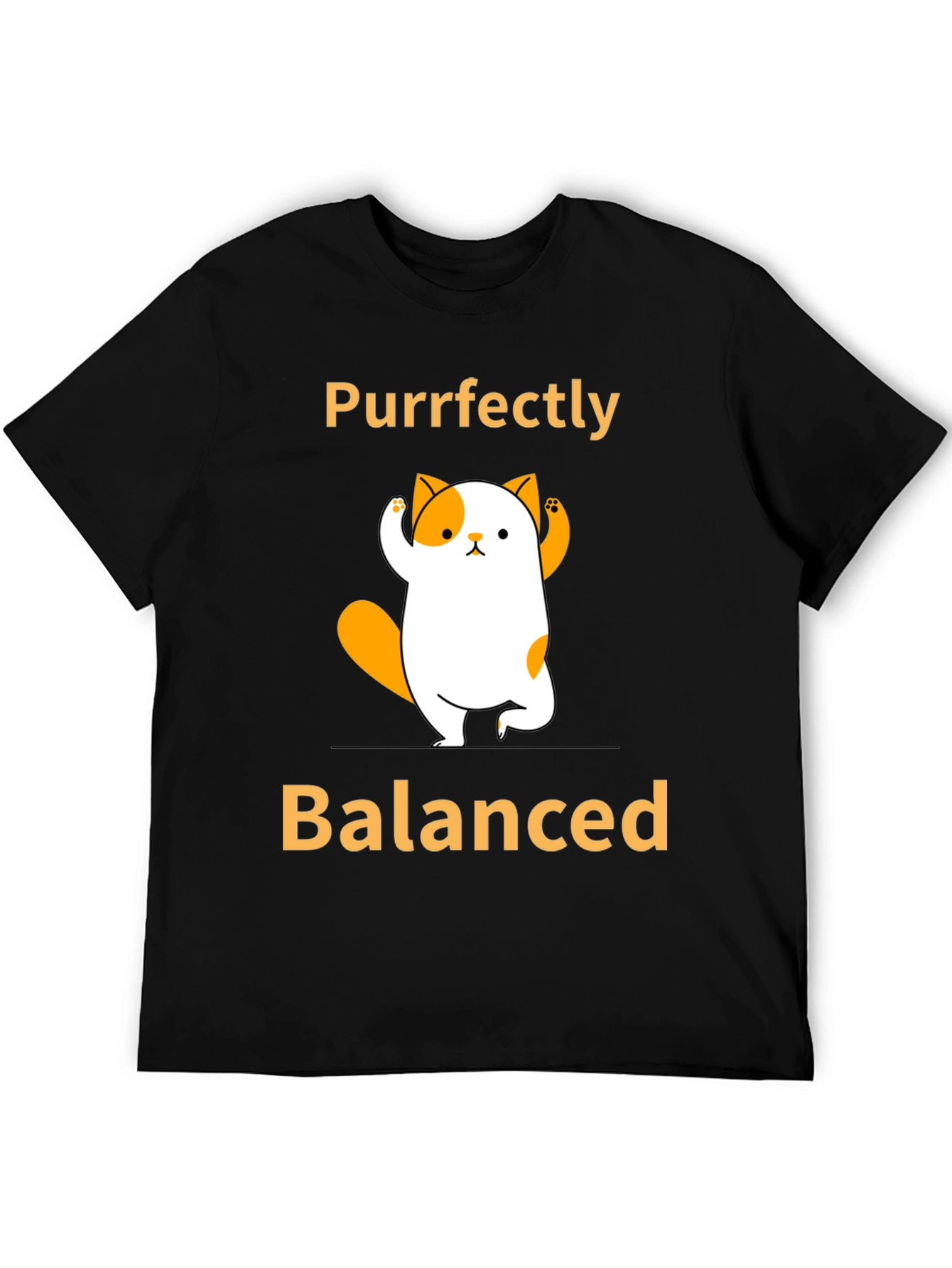 Purrfectly Balanced Yoga Cat Graphic T-Shirt
