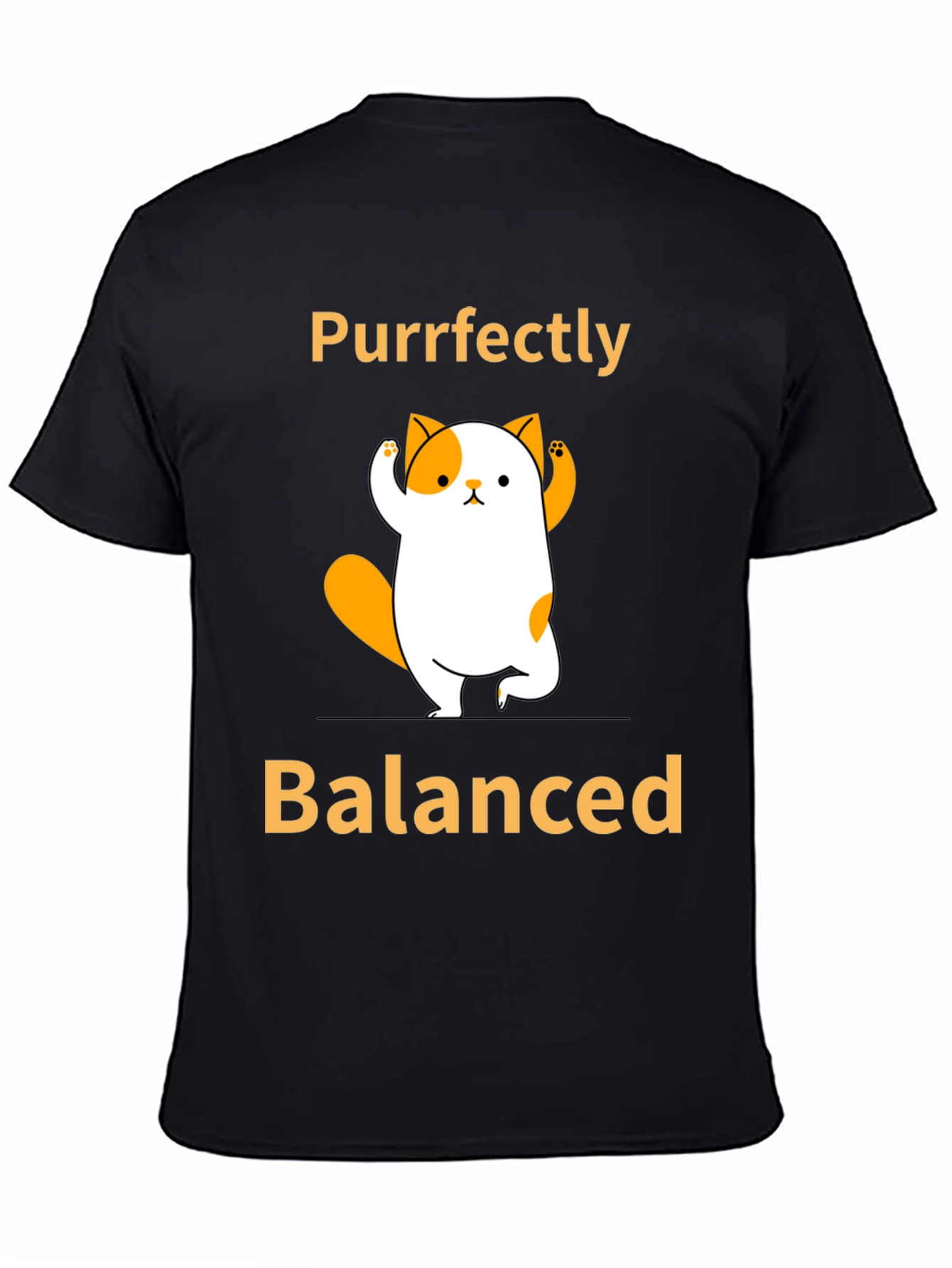 Purrfectly Balanced Yoga Cat Graphic T-Shirt