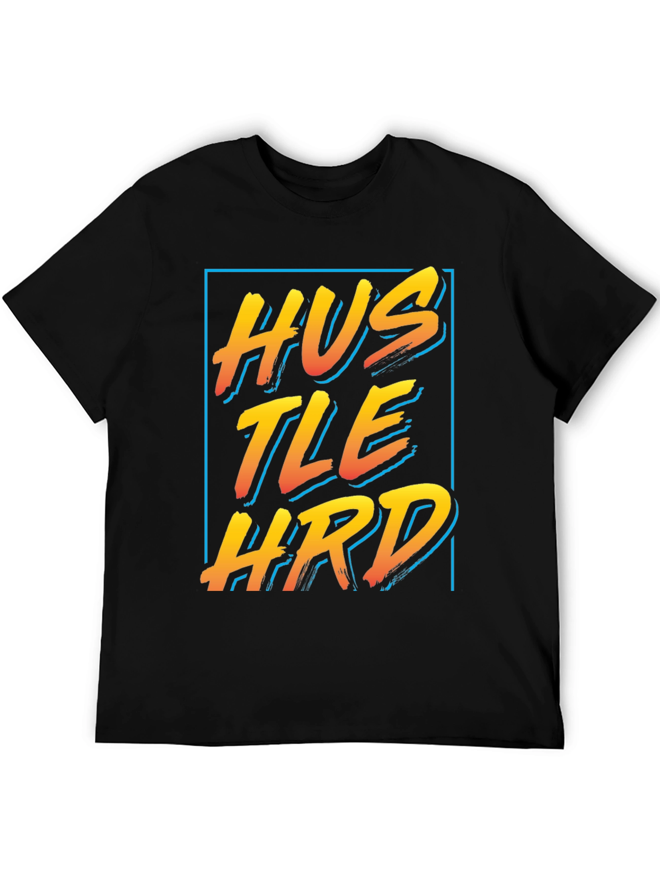 Hustle Hard Graphic Tee - Black Crew Neck Shirt