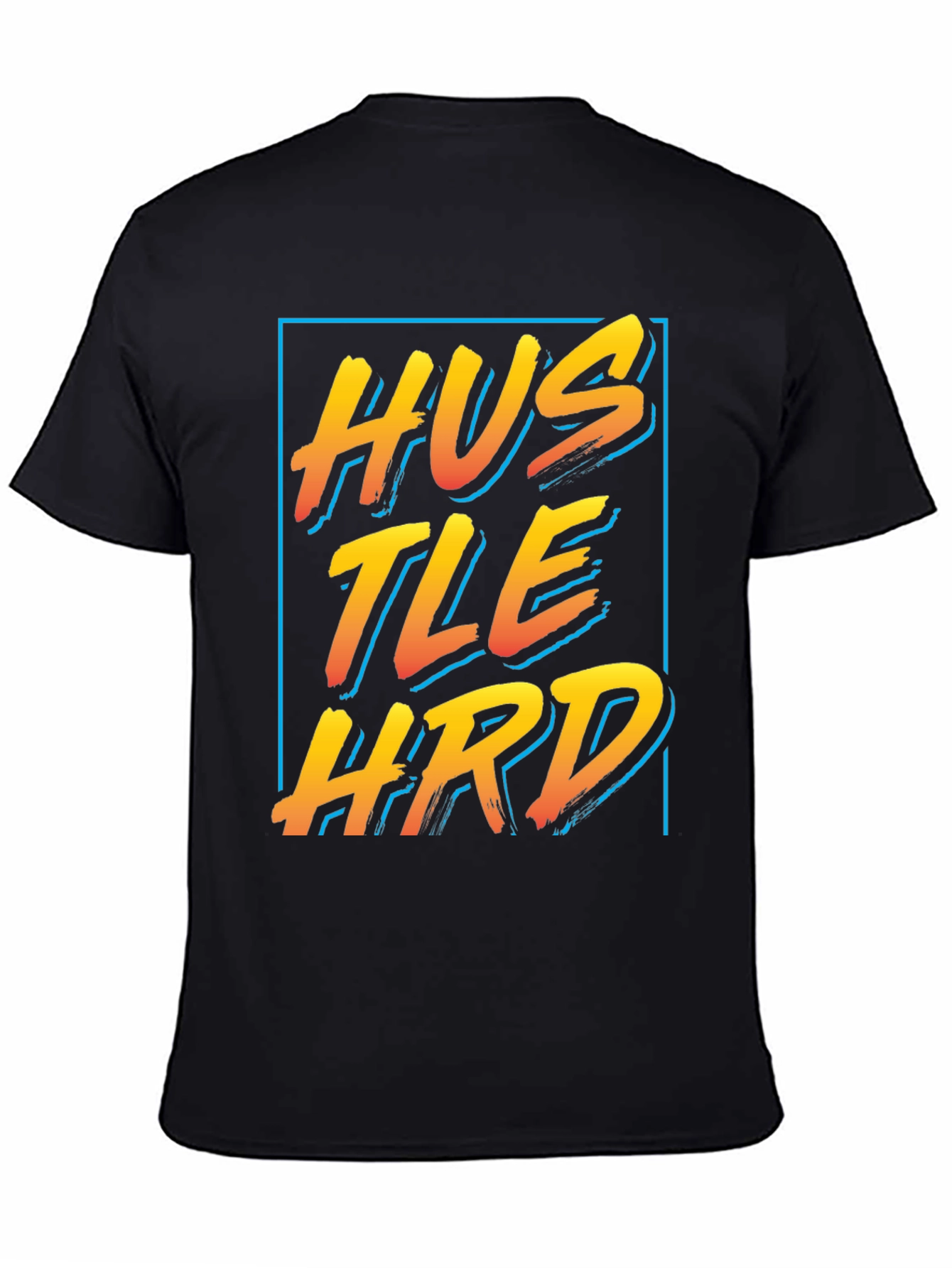 Hustle Hard Graphic Tee - Black Crew Neck Shirt
