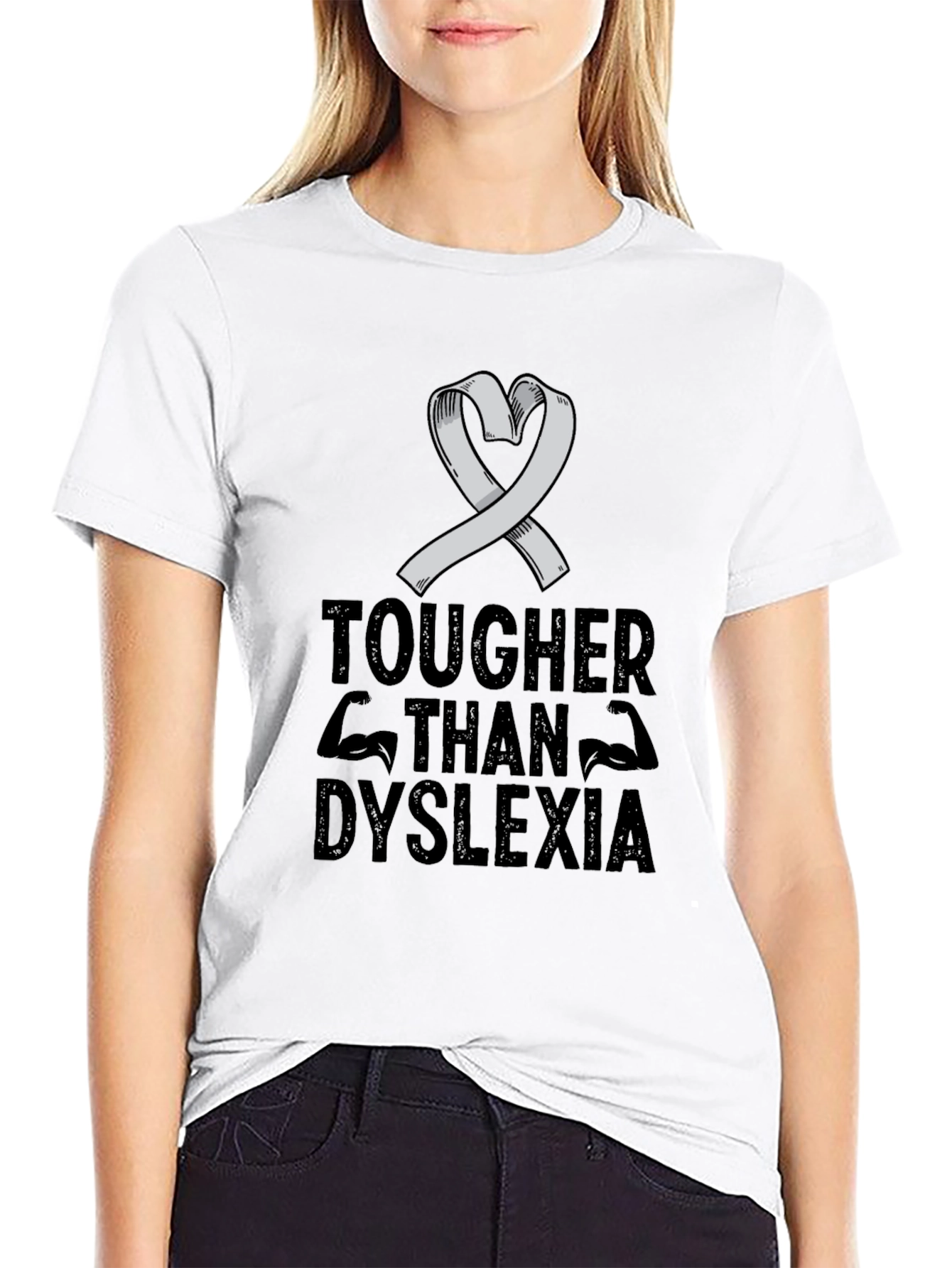 Tougher Than Dyslexia Awareness Ribbon T-Shirt
