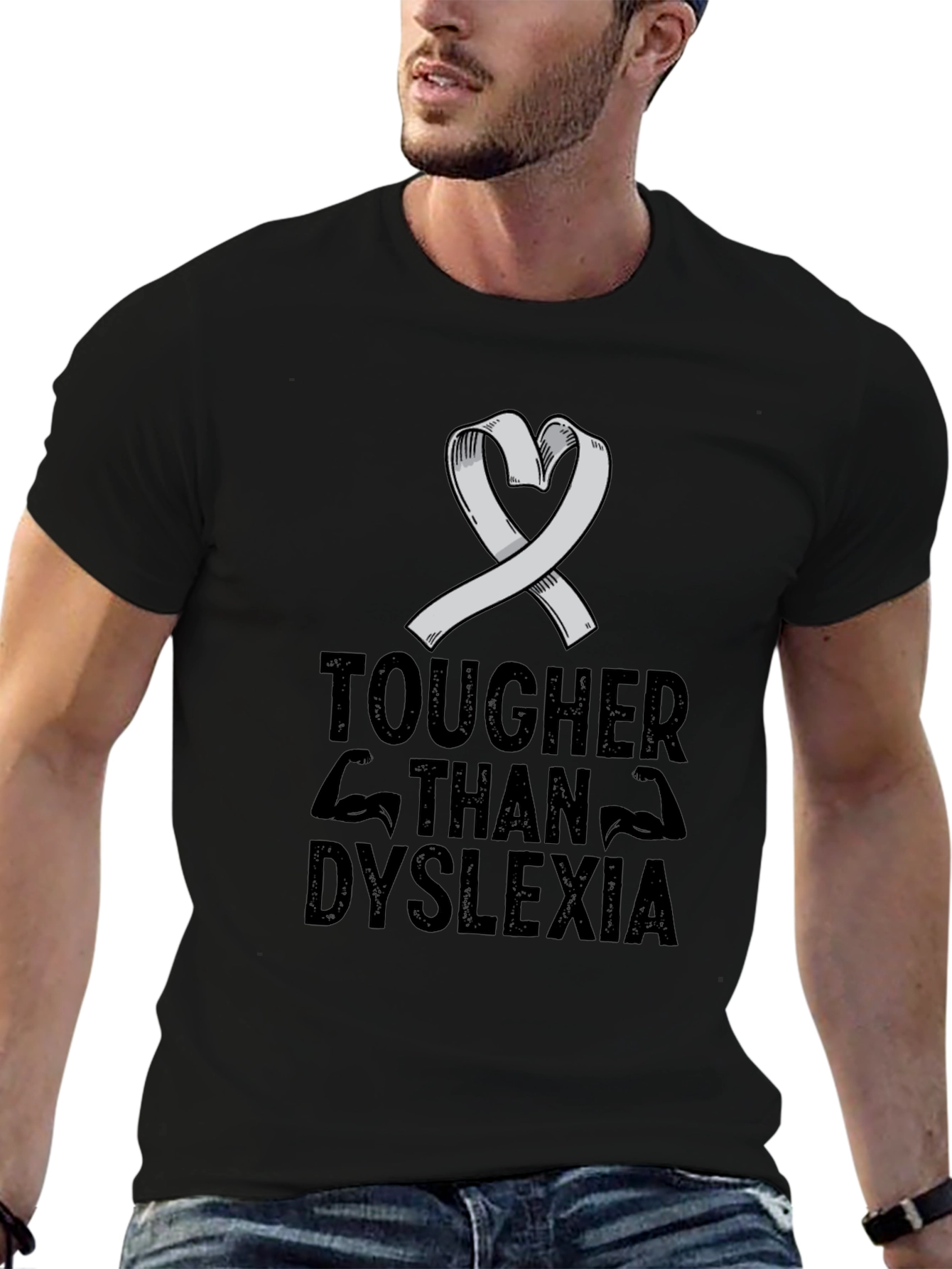 Tougher Than Dyslexia Awareness Ribbon T-Shirt